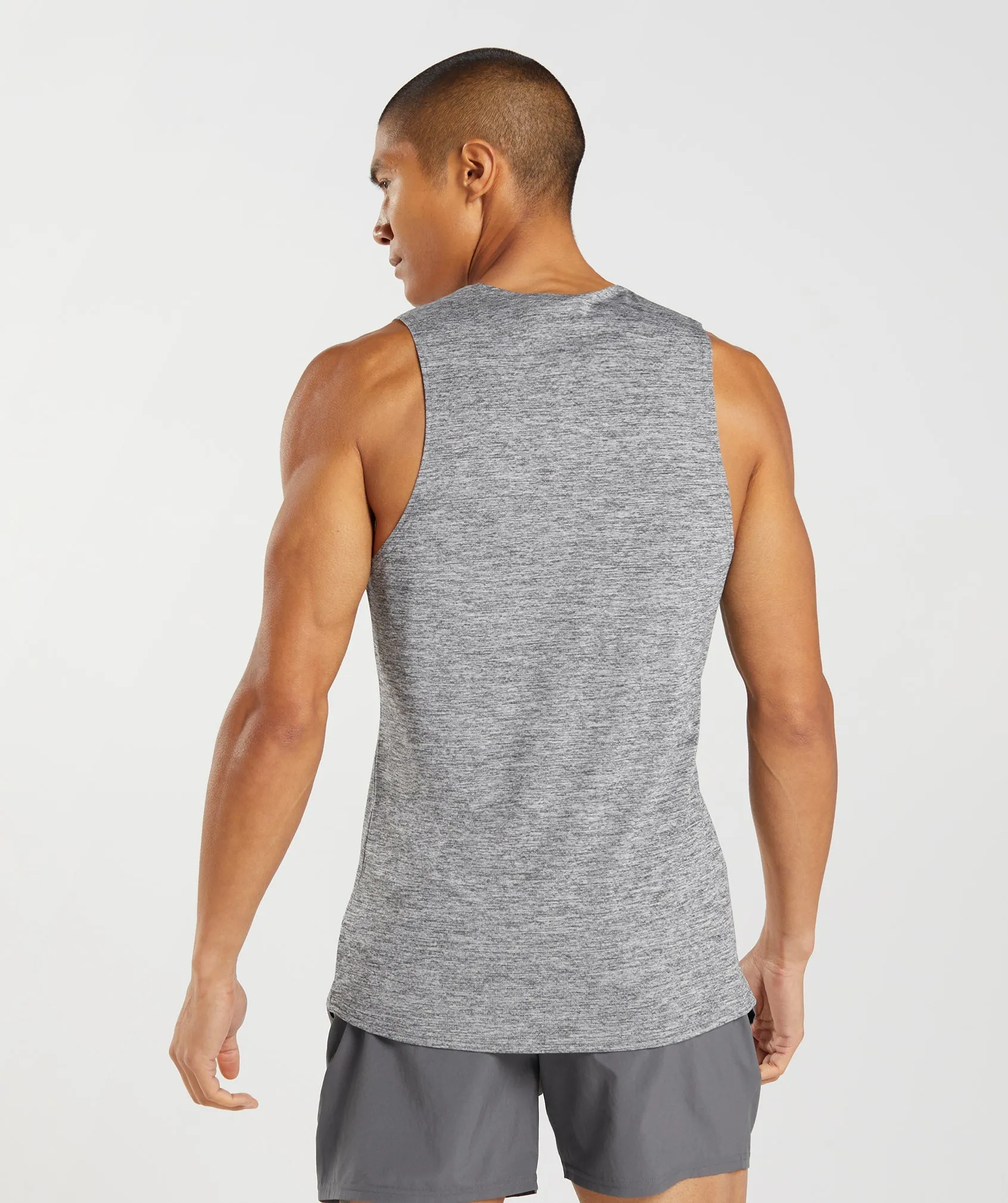 Gymshark Arrival Slim Marl Tank - Silhouette Grey/Light Grey Marl sold by Gymshark product image thumbnail 2