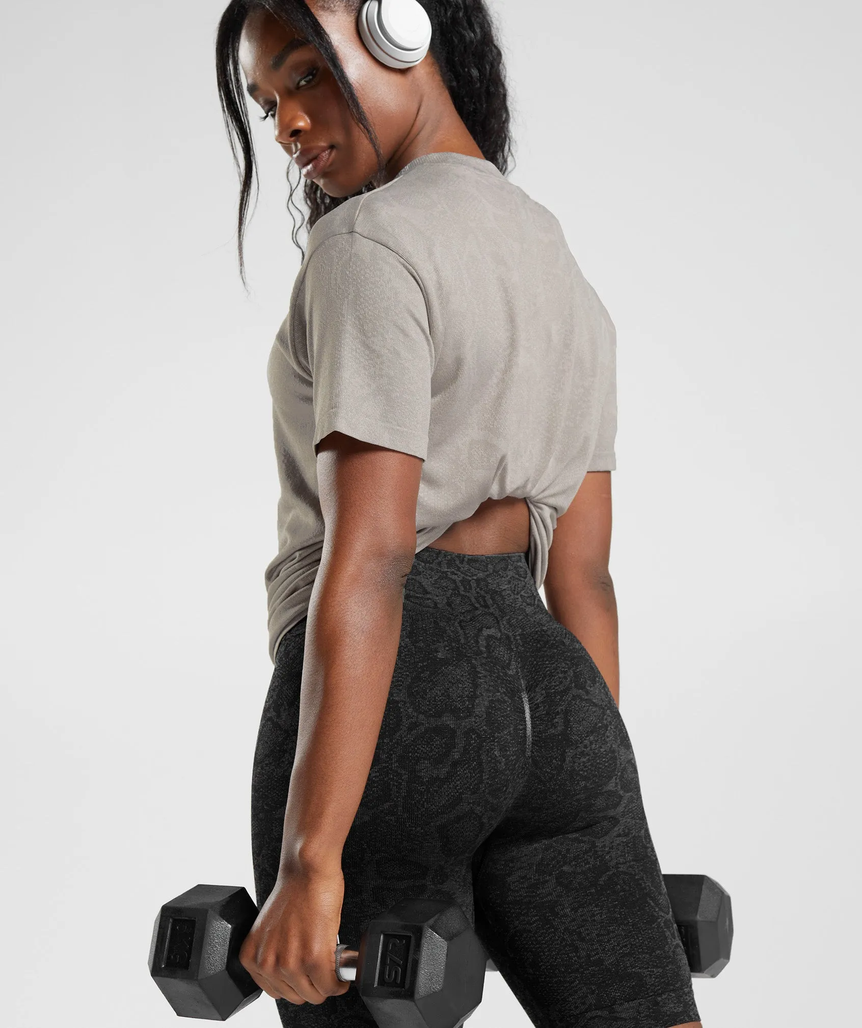 Gymshark Adapt Animal Seamless T-Shirt - Mushroom Brown/Urban Grey sold by Gymshark product image thumbnail 4