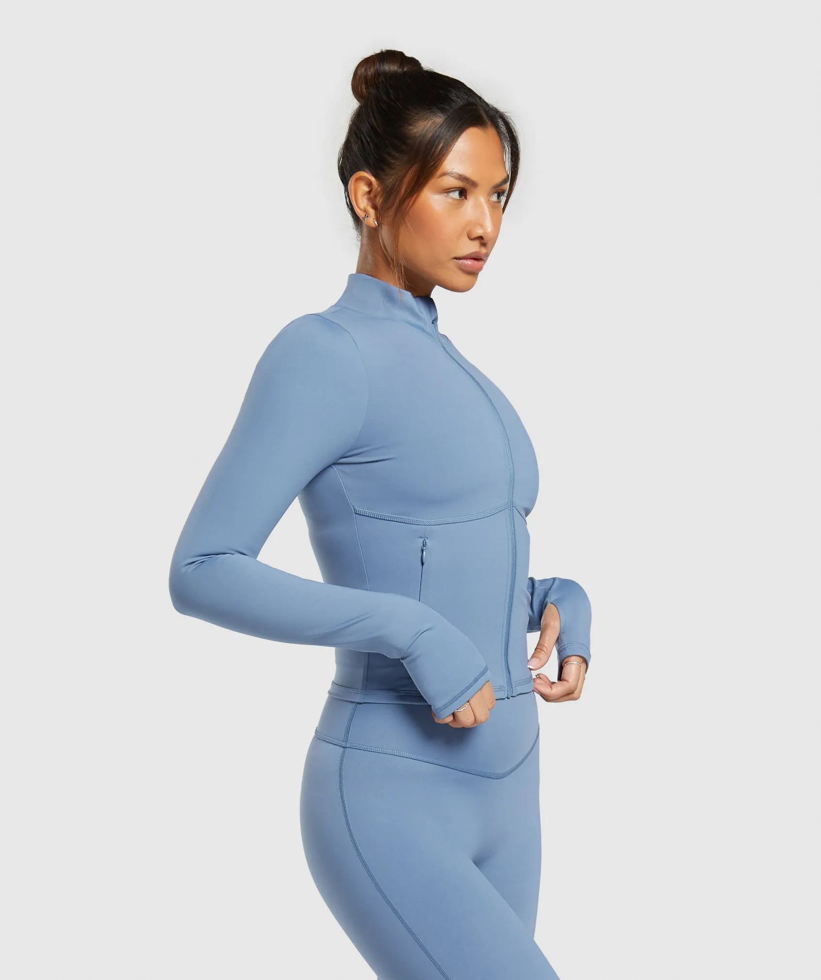 Gymshark Elevate Tracktop - Faded Blue sold by Gymshark product image thumbnail 3