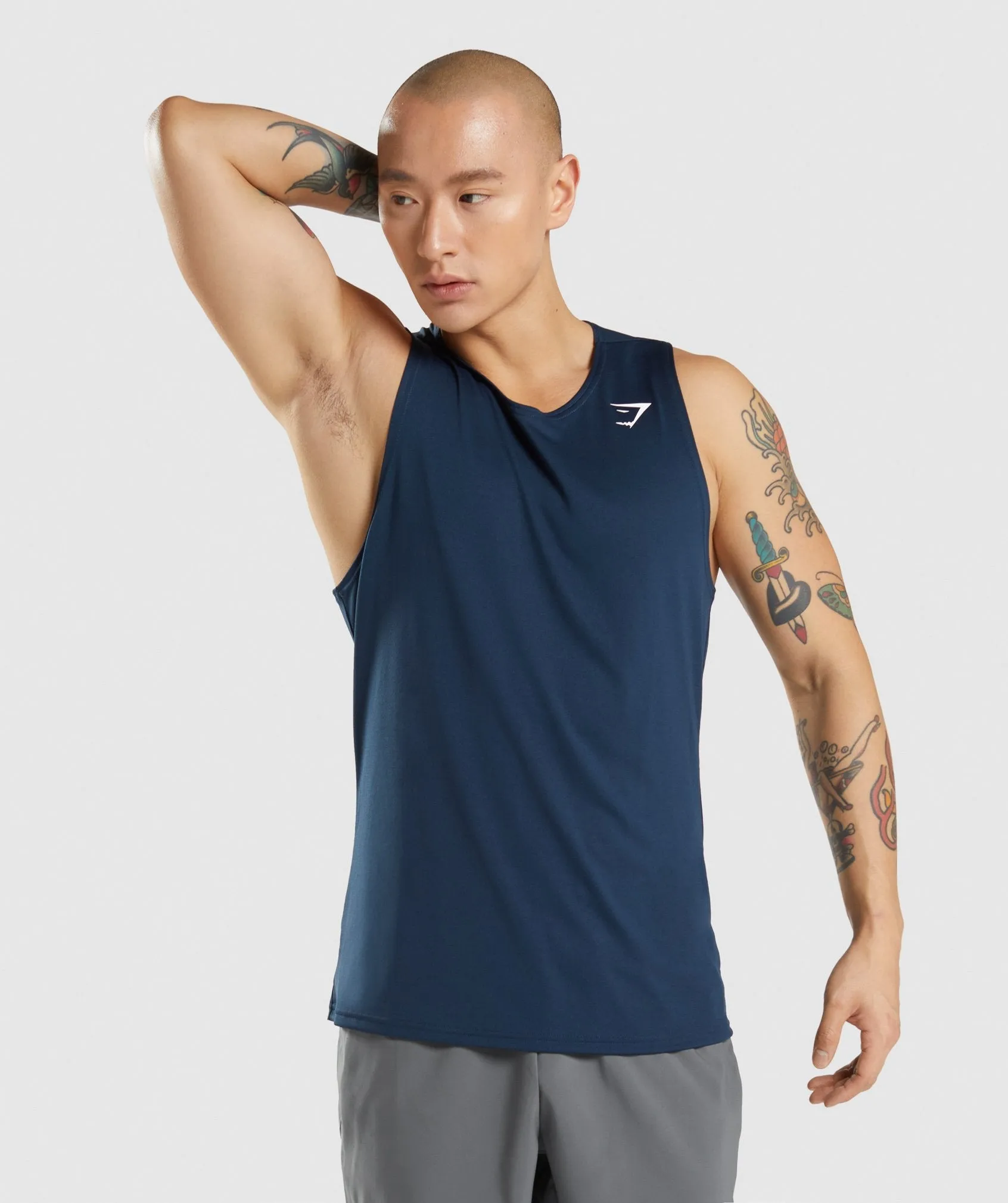 Gymshark Arrival Tank - Navy sold by Gymshark