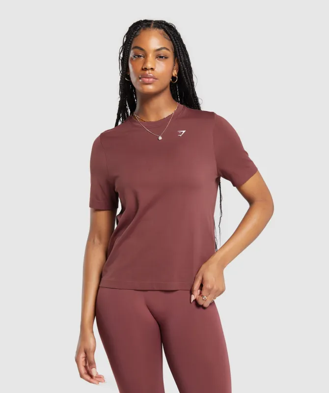 Gymshark Everyday Seamless T-Shirt - Burgundy Brown sold by Gymshark