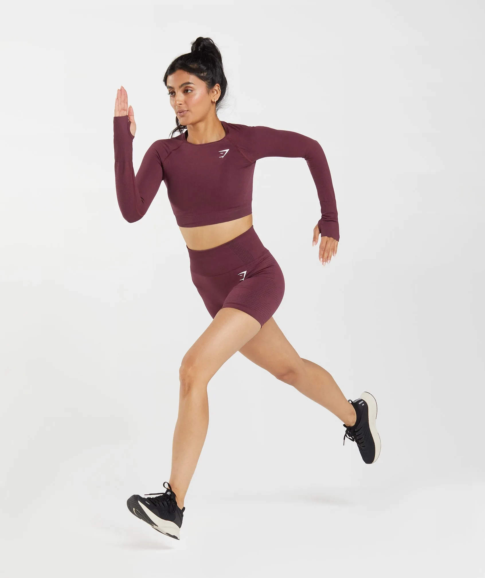 Gymshark Vital Crop Top - Baked Maroon Marl sold by Gymshark product image thumbnail 4