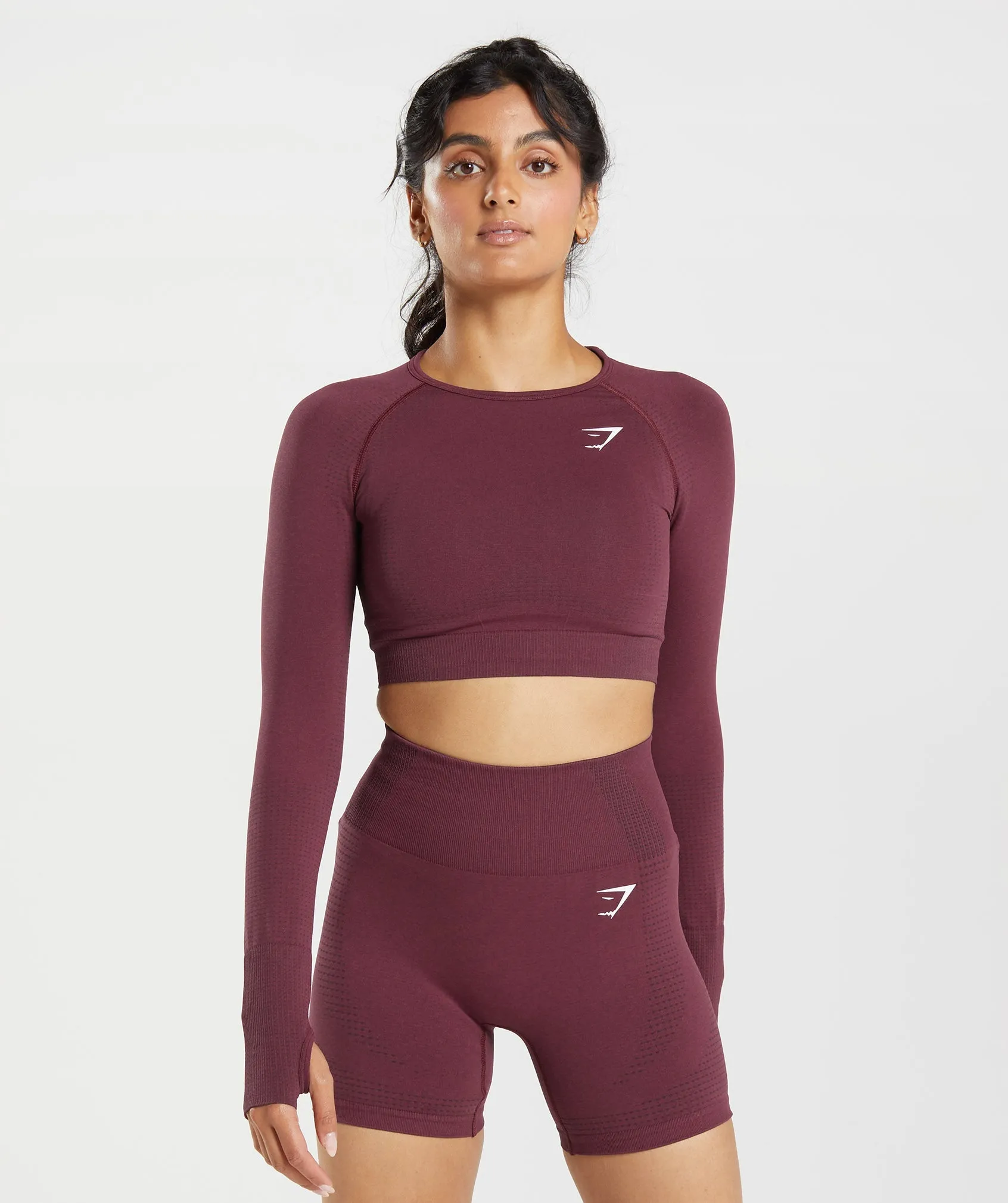 Gymshark Vital Crop Top - Baked Maroon Marl sold by Gymshark
