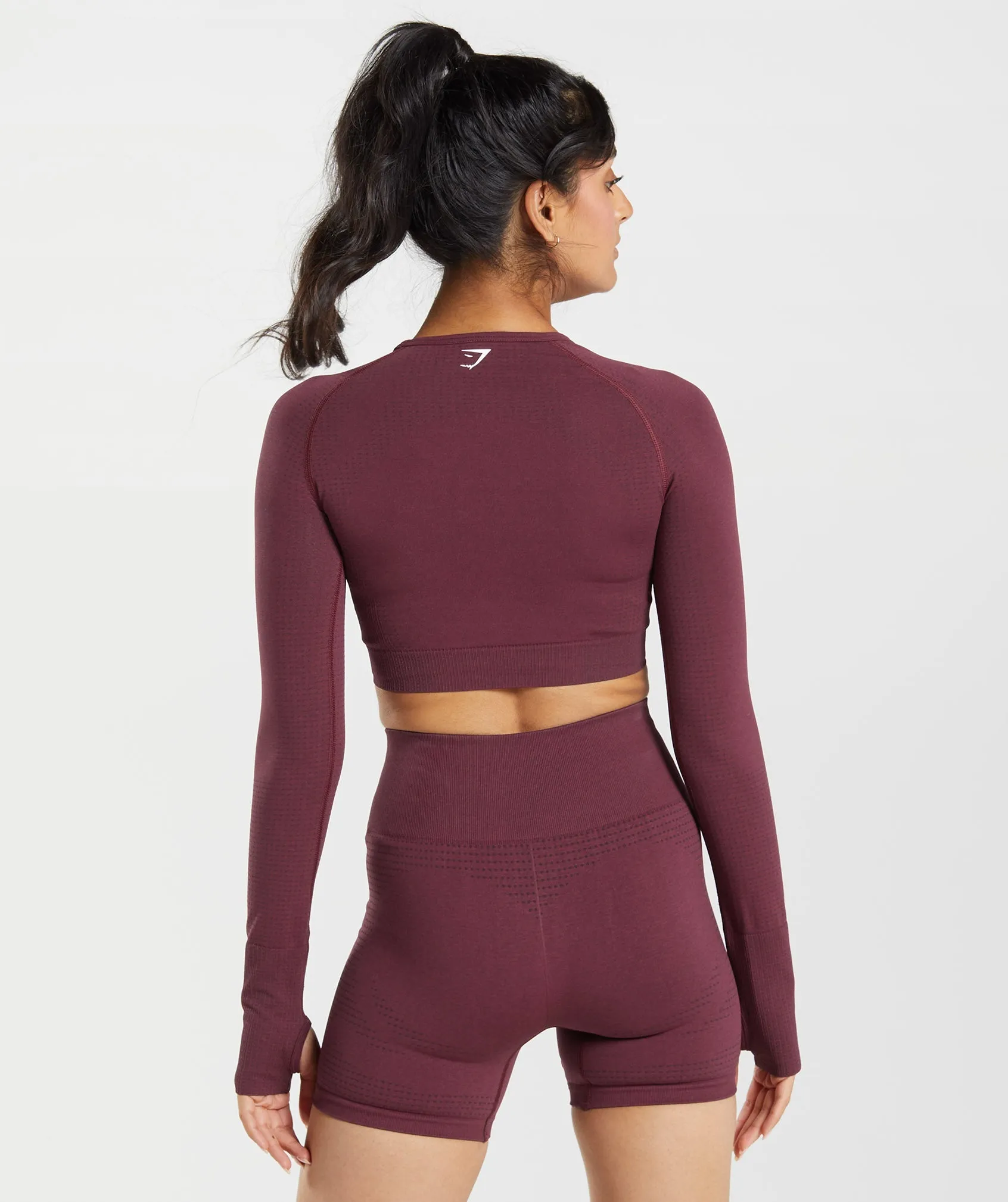 Gymshark Vital Crop Top - Baked Maroon Marl sold by Gymshark product image thumbnail 2