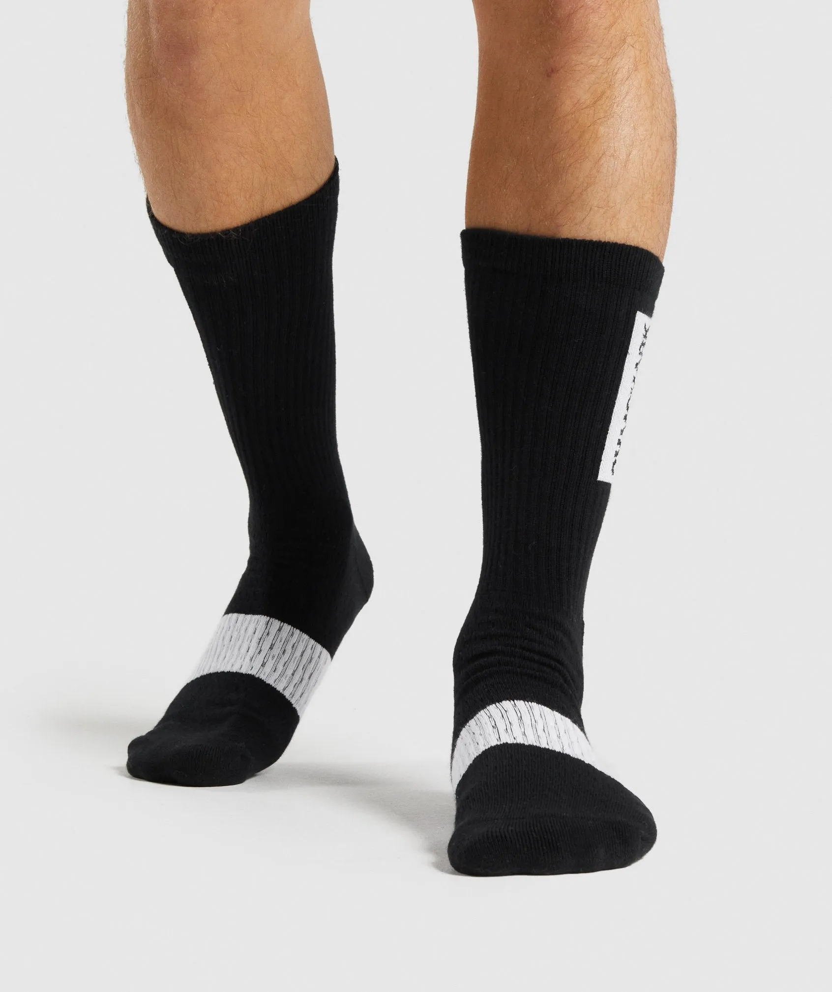 Gymshark Premium Logo Crew Socks (1pk) - Black sold by Gymshark product image thumbnail 2