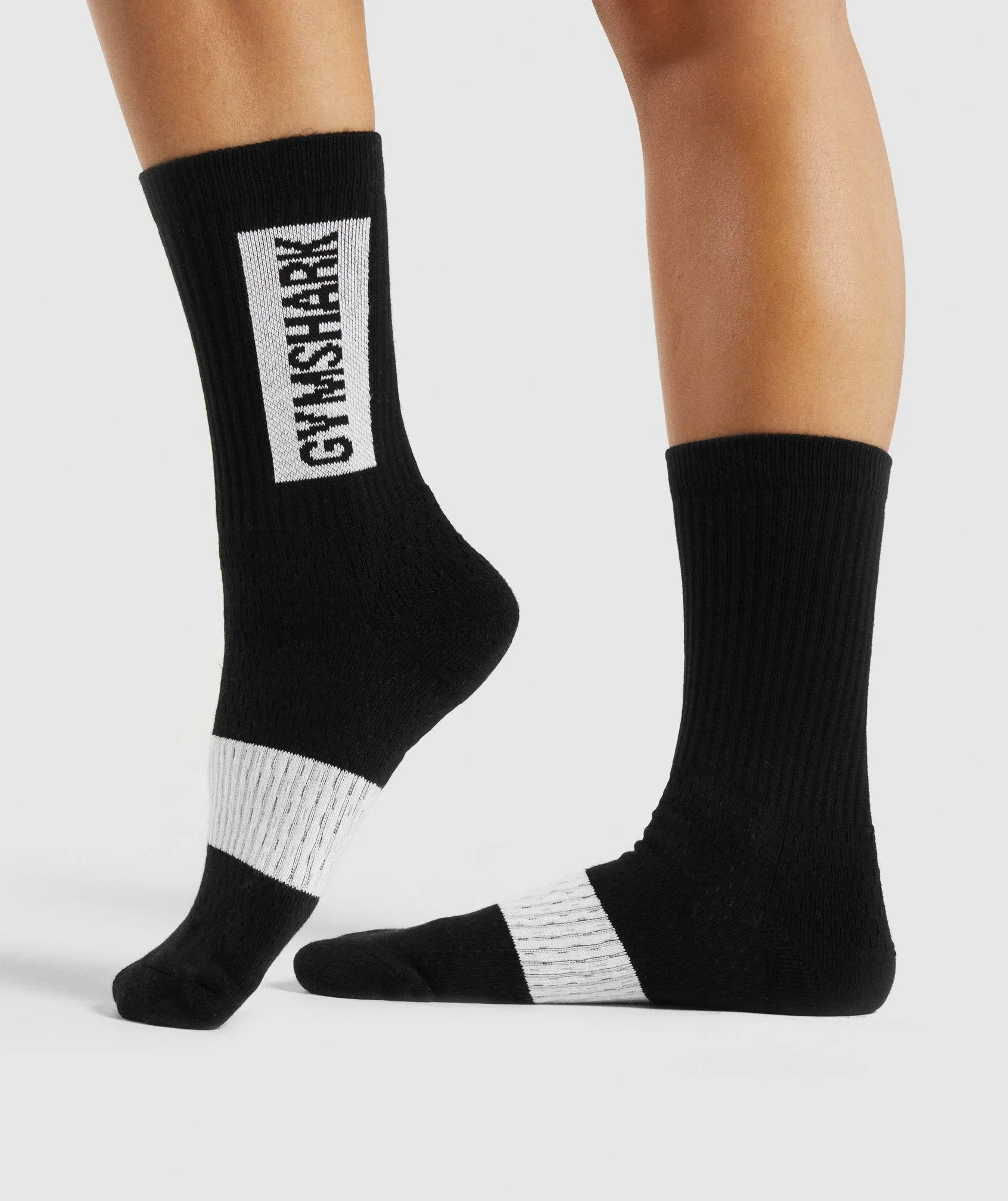 Gymshark Premium Logo Crew Socks (1pk) - Black sold by Gymshark