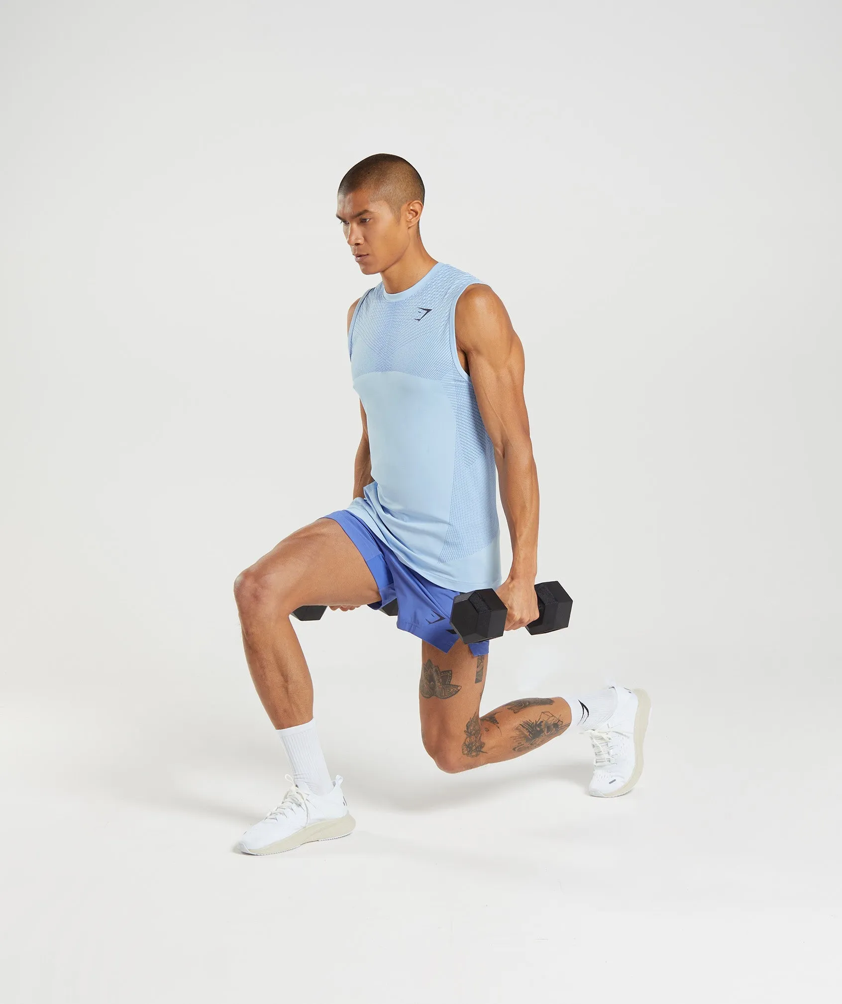 Gymshark Apex Seamless Tank - Linen Blue/Court Blue sold by Gymshark product image thumbnail 4