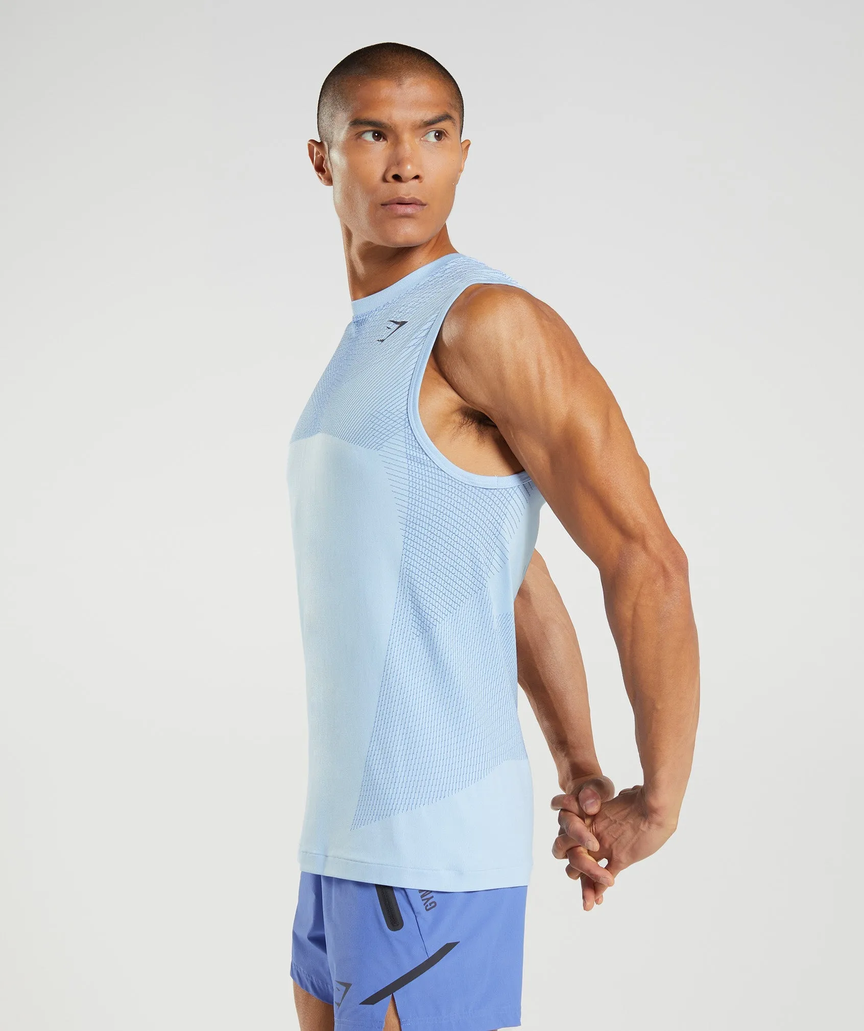 Gymshark Apex Seamless Tank - Linen Blue/Court Blue sold by Gymshark product image thumbnail 3