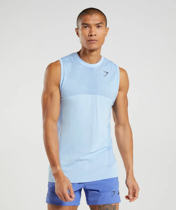 Gymshark Apex Seamless Tank - Linen Blue/Court Blue sold by Gymshark