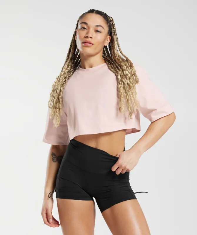 Gymshark Cotton Boxy Crop Top - Misty Pink sold by Gymshark