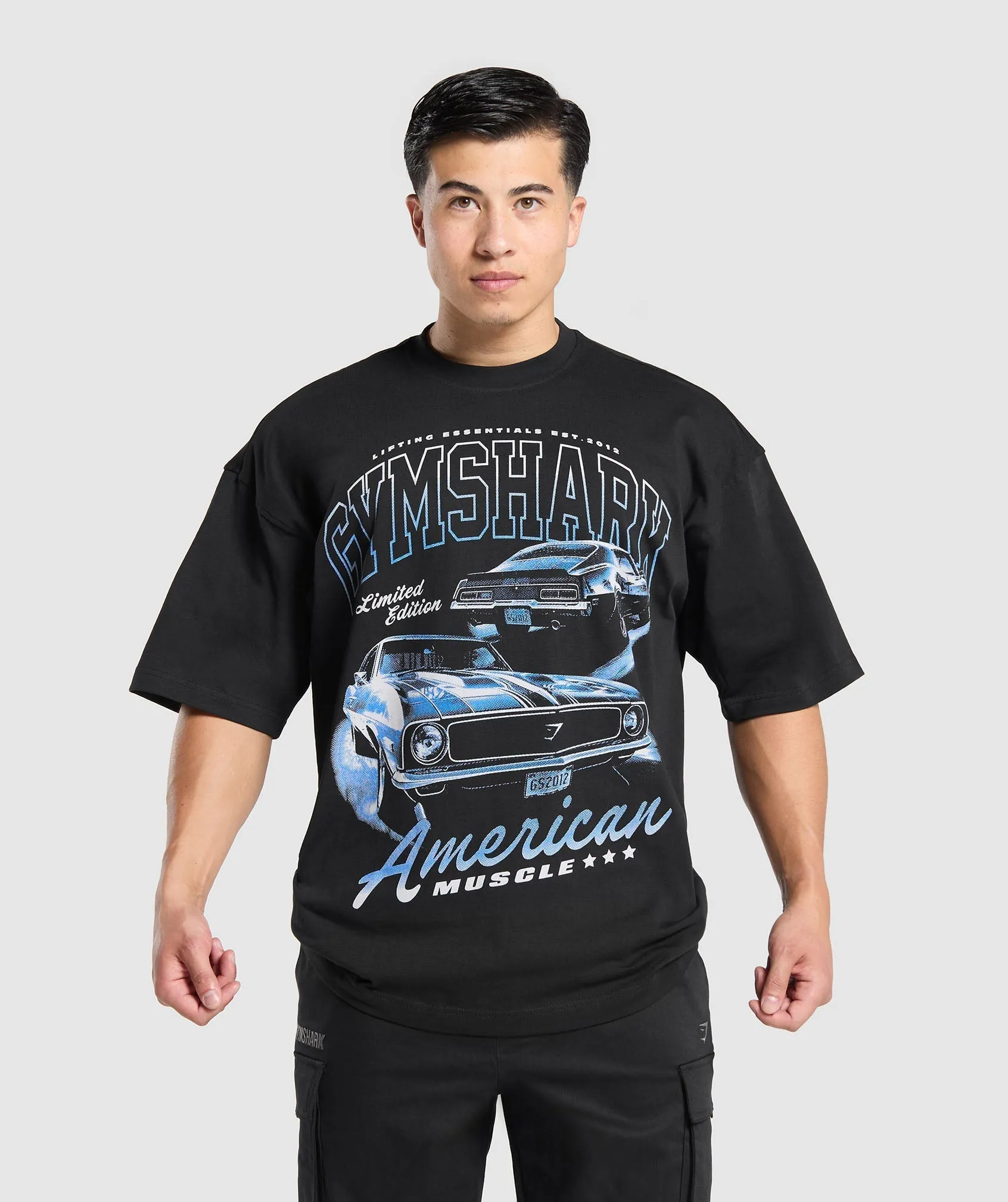 Gymshark American Muscle Extreme Oversized T-Shirt - Black sold by Gymshark
