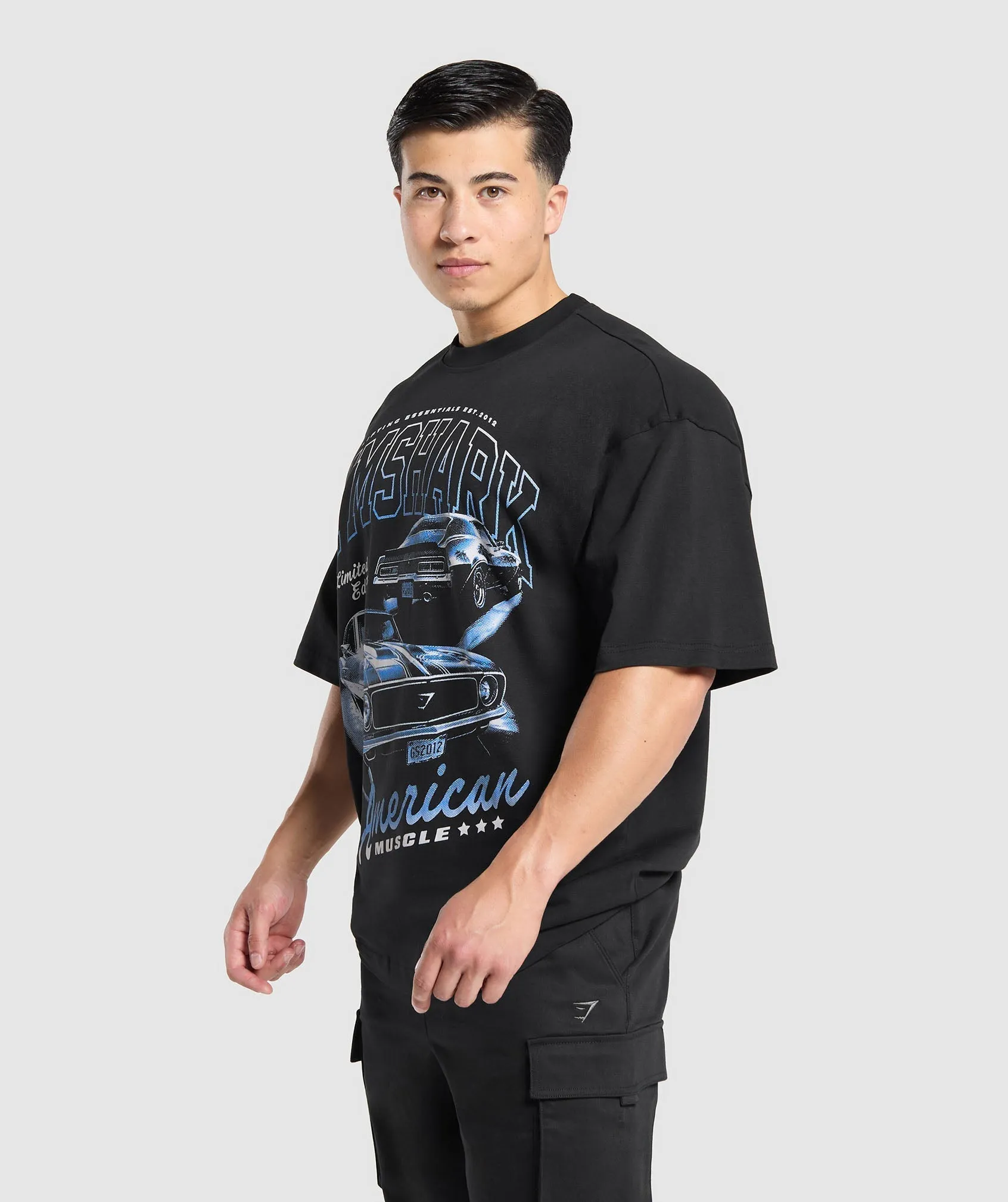 Gymshark American Muscle Extreme Oversized T-Shirt - Black sold by Gymshark product image thumbnail 3