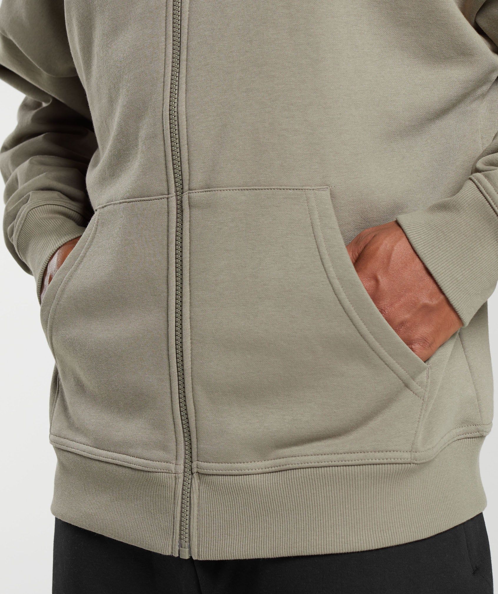 Gymshark Essential Oversized Zip Up Hoodie - Linen Brown sold by Gymshark product image thumbnail 5