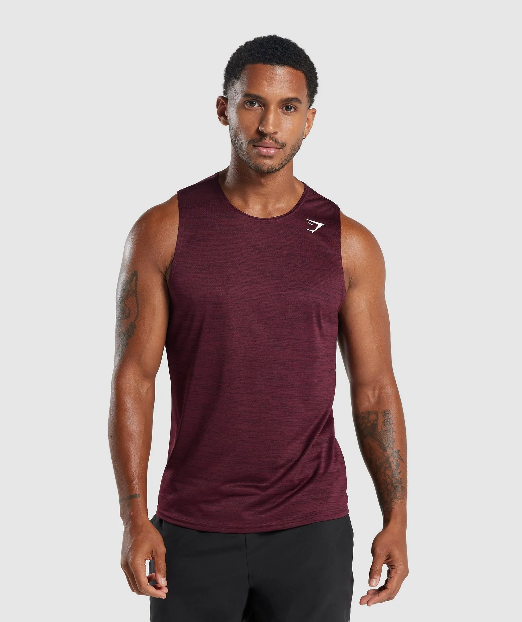 Gymshark Arrival Marl Tank - Plum Pink/Plum Brown Marl sold by Gymshark