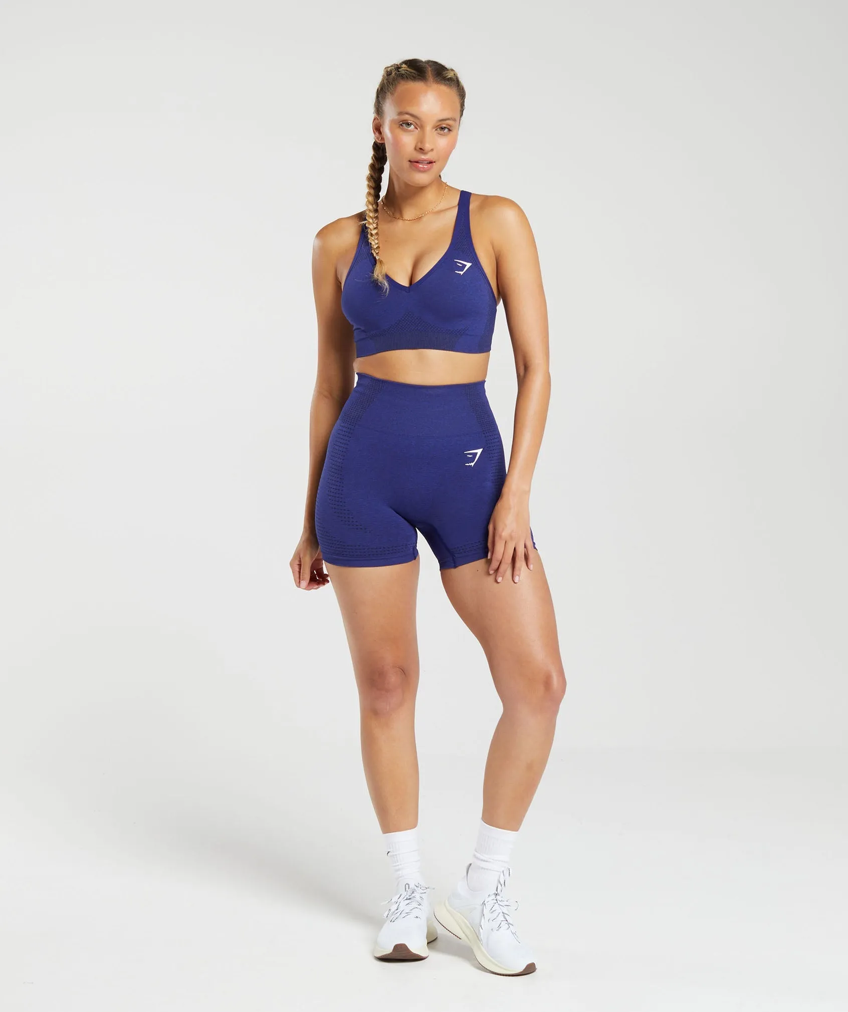 Gymshark Vital V Neck Sports Bra - Cobalt Purple Marl sold by Gymshark product image thumbnail 4