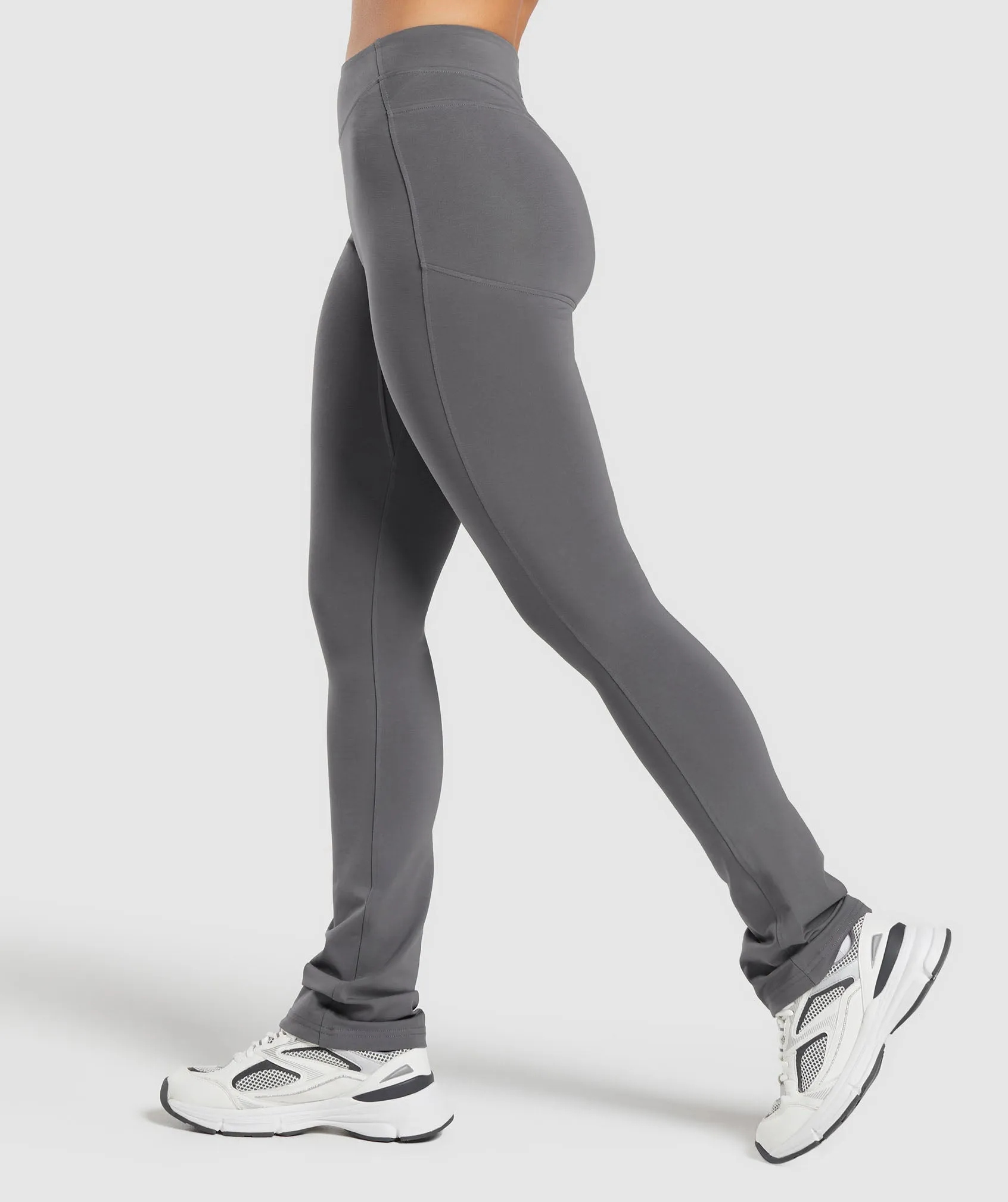 Gymshark Rest Day Boot Cut Cotton Leggings - Brushed Grey sold by Gymshark product image thumbnail 3