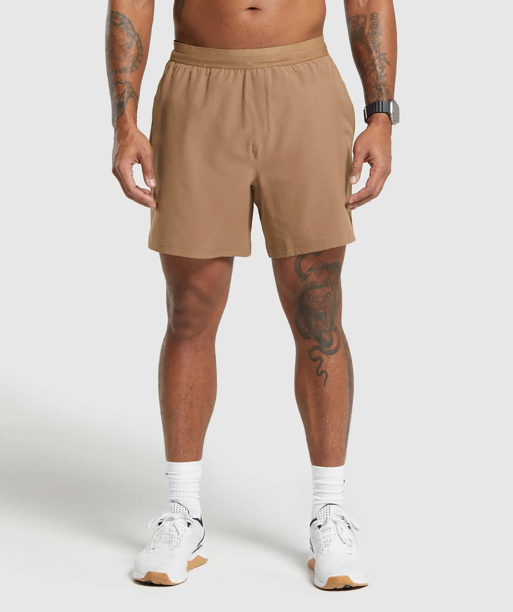 Gymshark Land to Water 6" Shorts - Caramel Brown sold by Gymshark