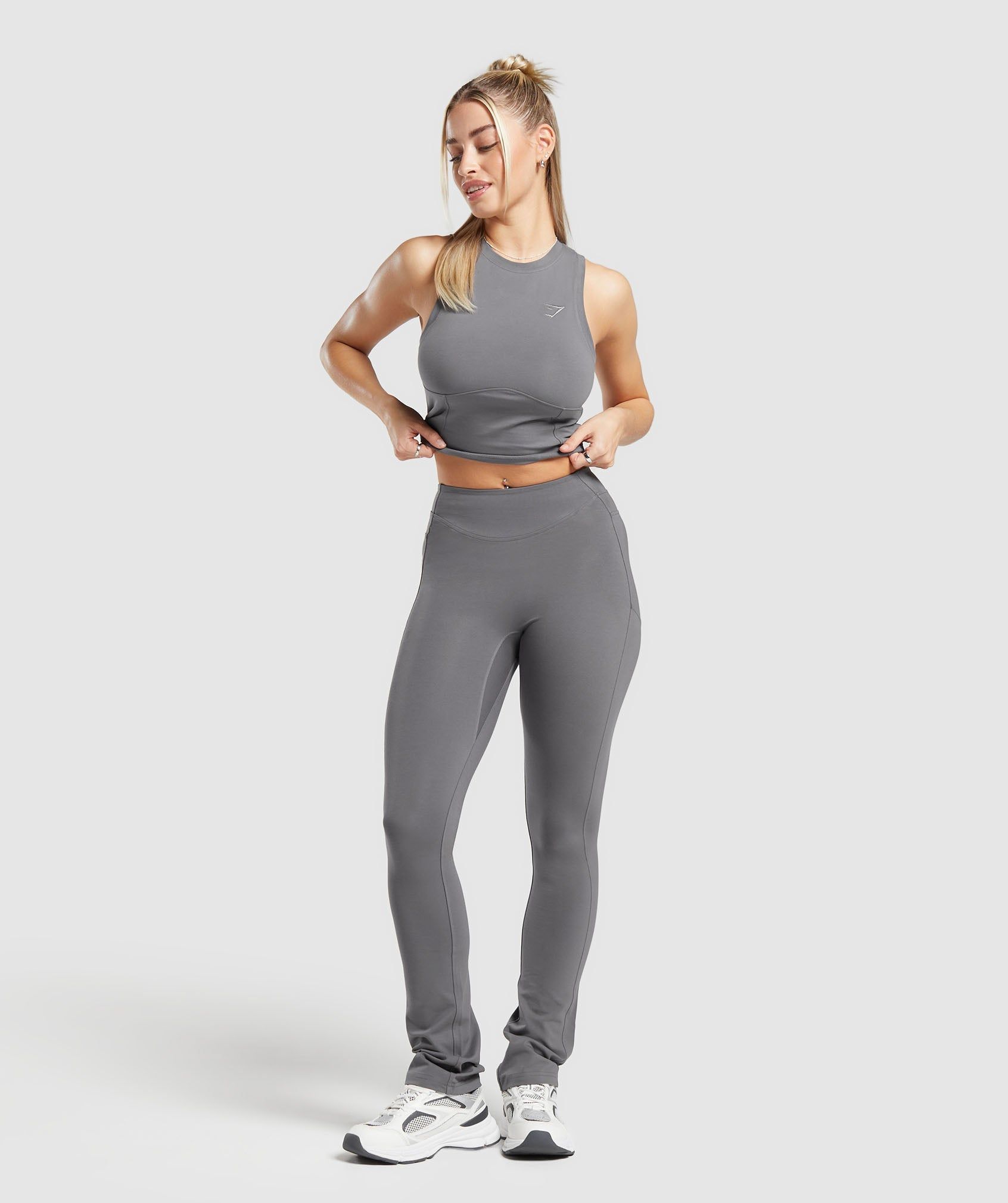 Gymshark Rest Day Ruched Ankle Leggings - Brushed Grey sold by Gymshark product image thumbnail 4
