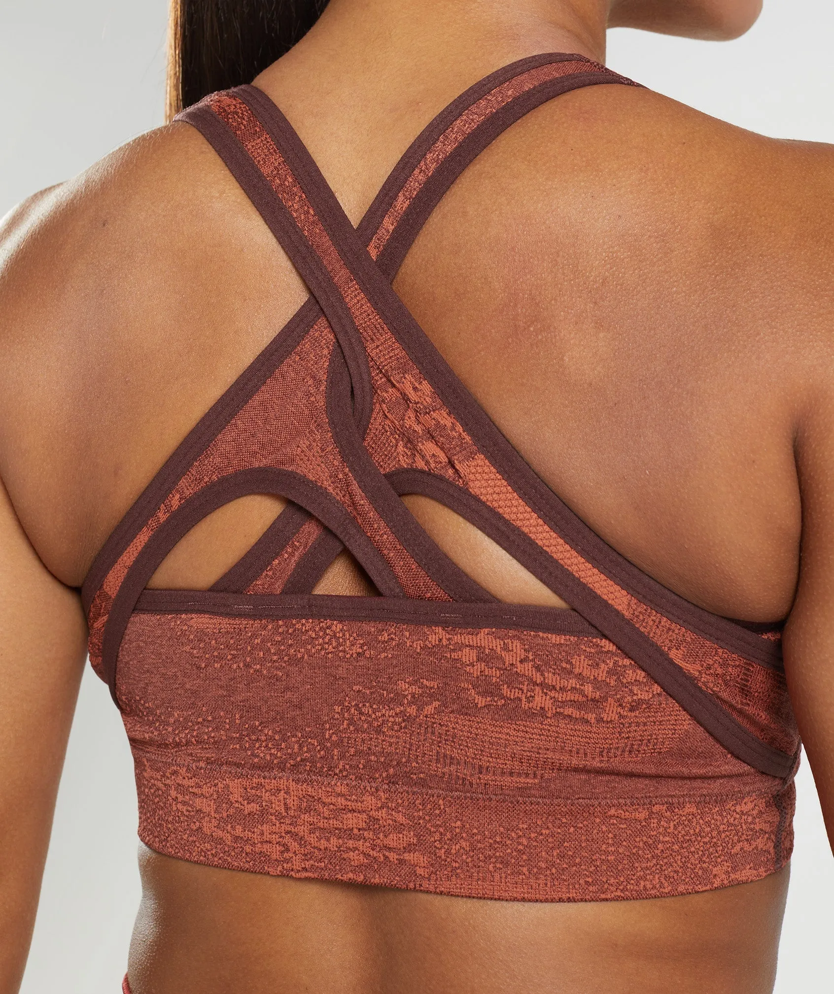 Gymshark Adapt Camo Seamless Sports Bra - Storm Red/Cherry Brown sold by Gymshark product image thumbnail 5
