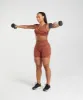 Gymshark Adapt Camo Seamless Sports Bra - Storm Red/Cherry Brown sold by Gymshark