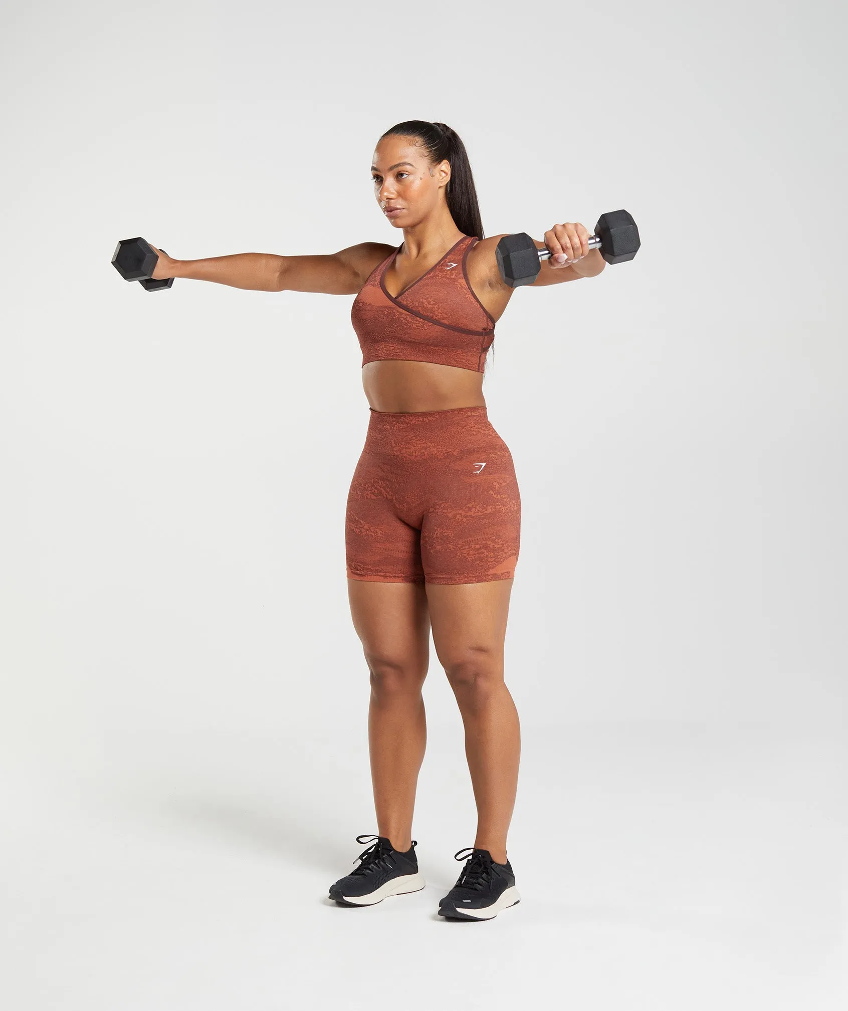 Gymshark Adapt Camo Seamless Sports Bra - Storm Red/Cherry Brown sold by Gymshark product image thumbnail 4