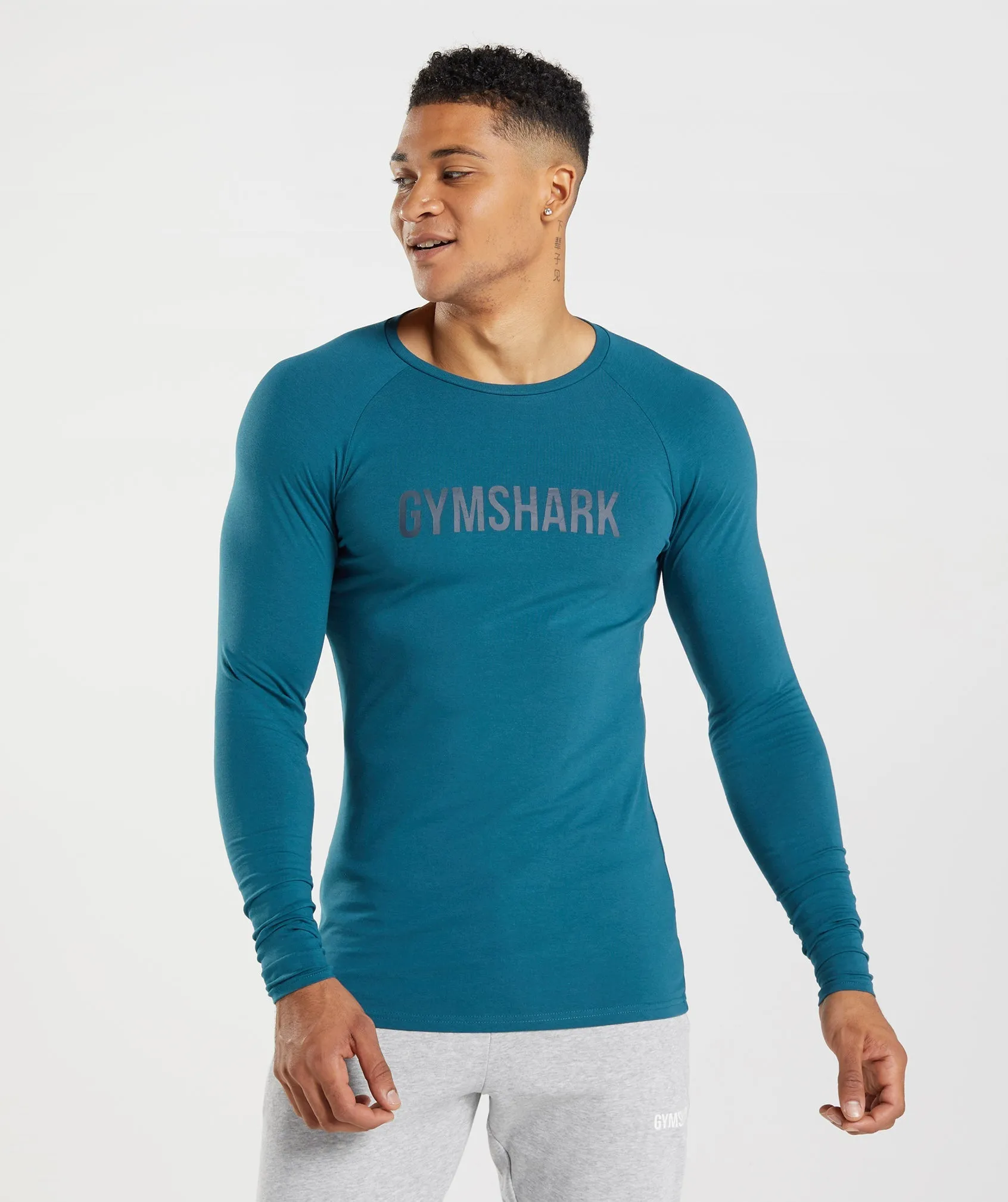 Gymshark Apollo Long Sleeve T-Shirt - Atlantic Blue sold by Gymshark