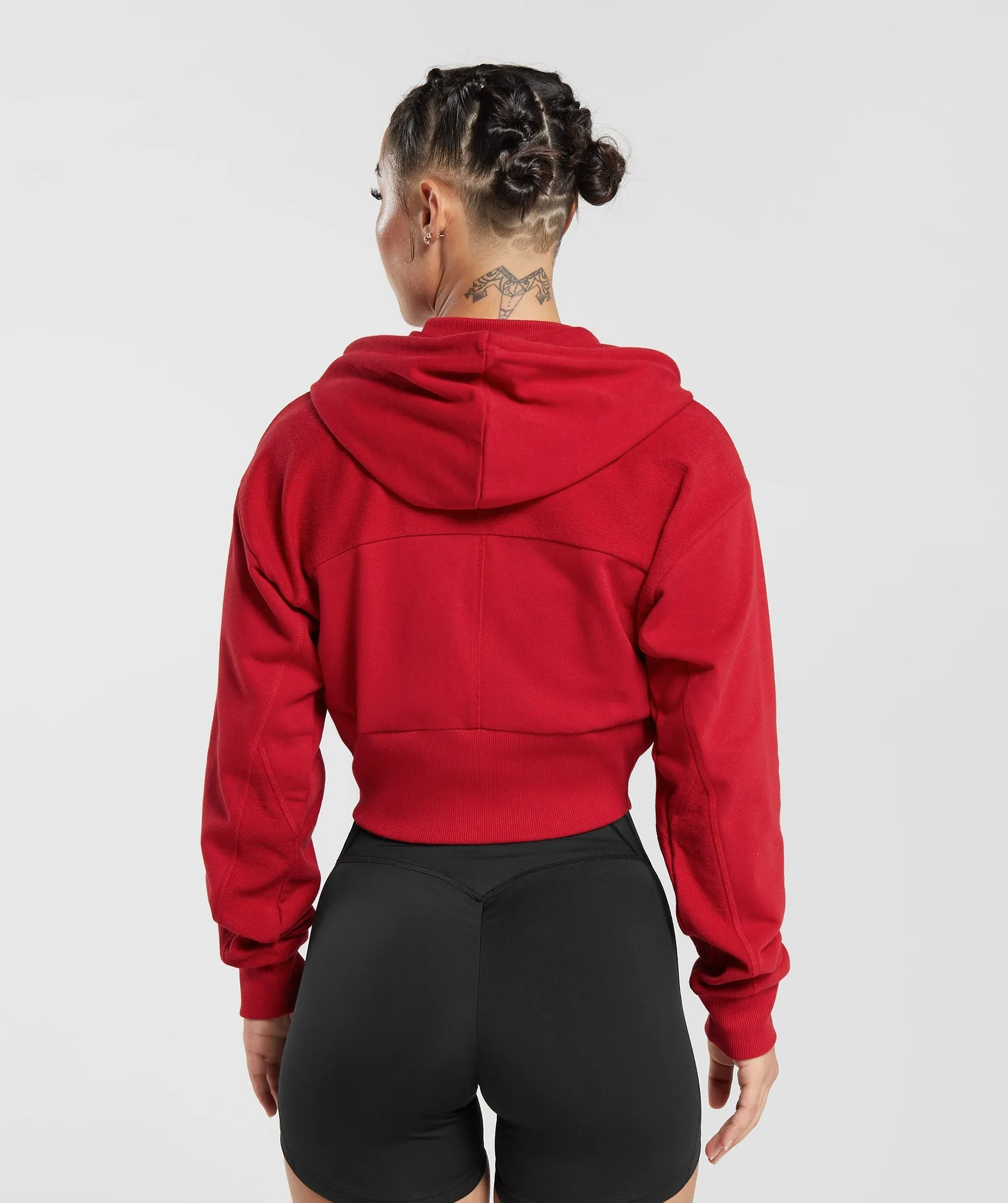 GS Power Crop Zip Hoodie - Carmine Red sold by Gymshark product image thumbnail 2