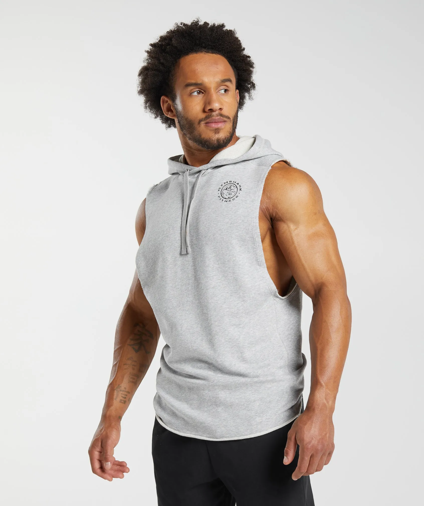 Gymshark Legacy Drop Arm Hoodie - Light Grey Marl sold by Gymshark product image thumbnail 3