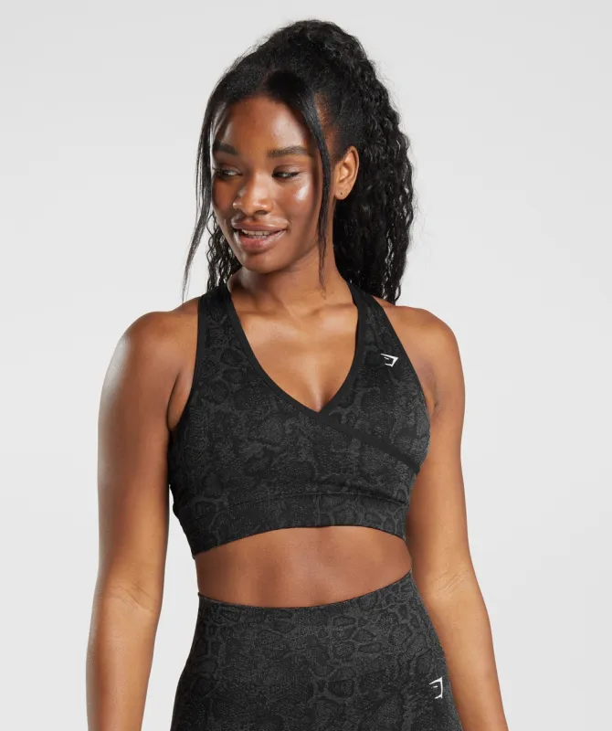 Gymshark Adapt Animal Seamless Sports Bra - Urban Grey/Black sold by Gymshark