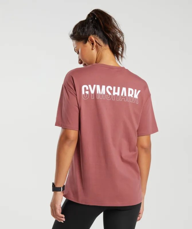 Gymshark Fraction Oversized T-Shirt - Soft Berry sold by Gymshark