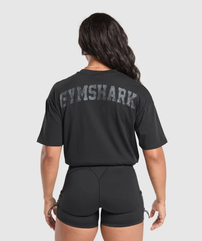 Gymshark Adapt Camo Graphic Oversized Top - Black sold by Gymshark