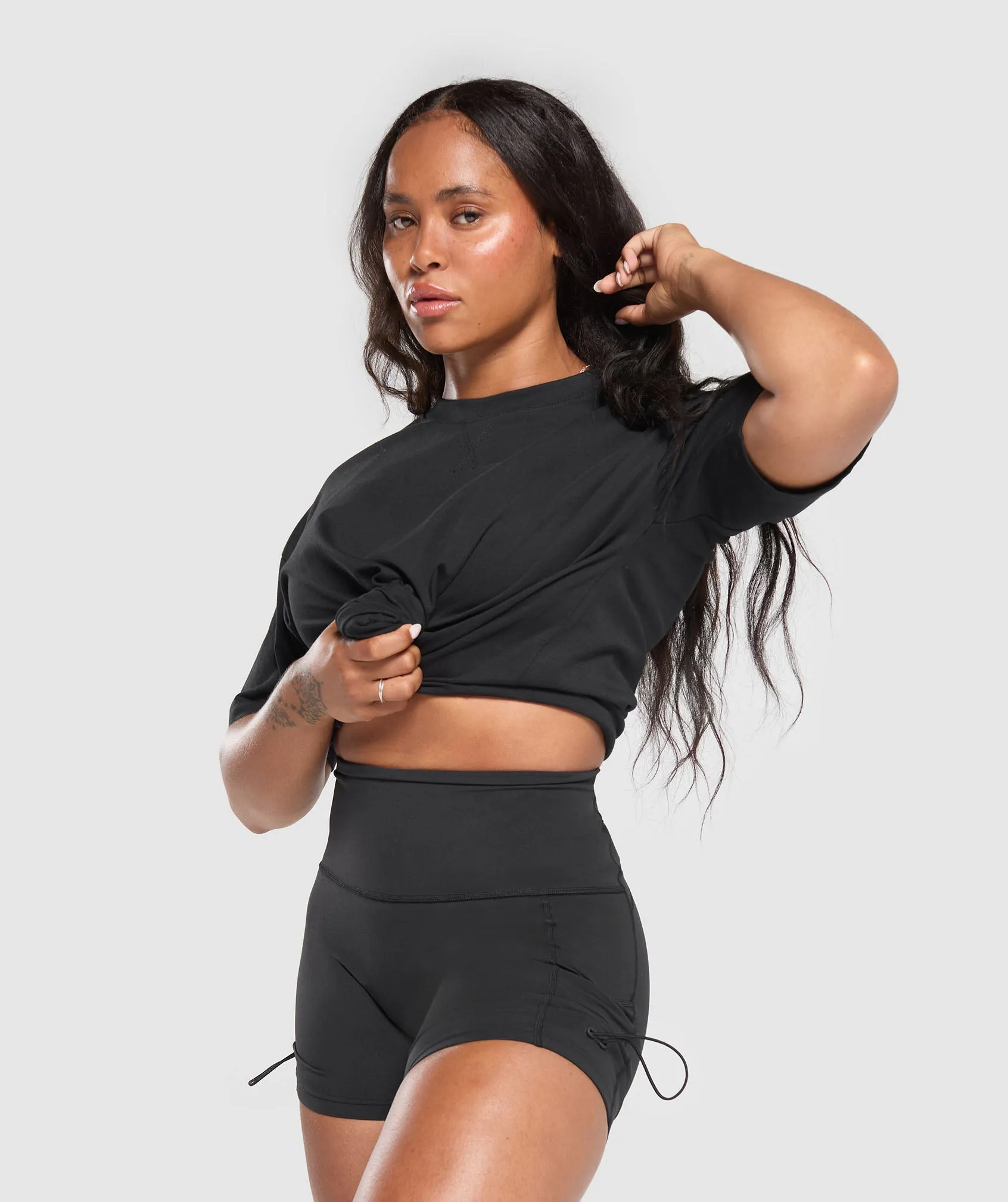 Gymshark Adapt Camo Graphic Oversized Top - Black sold by Gymshark product image thumbnail 5