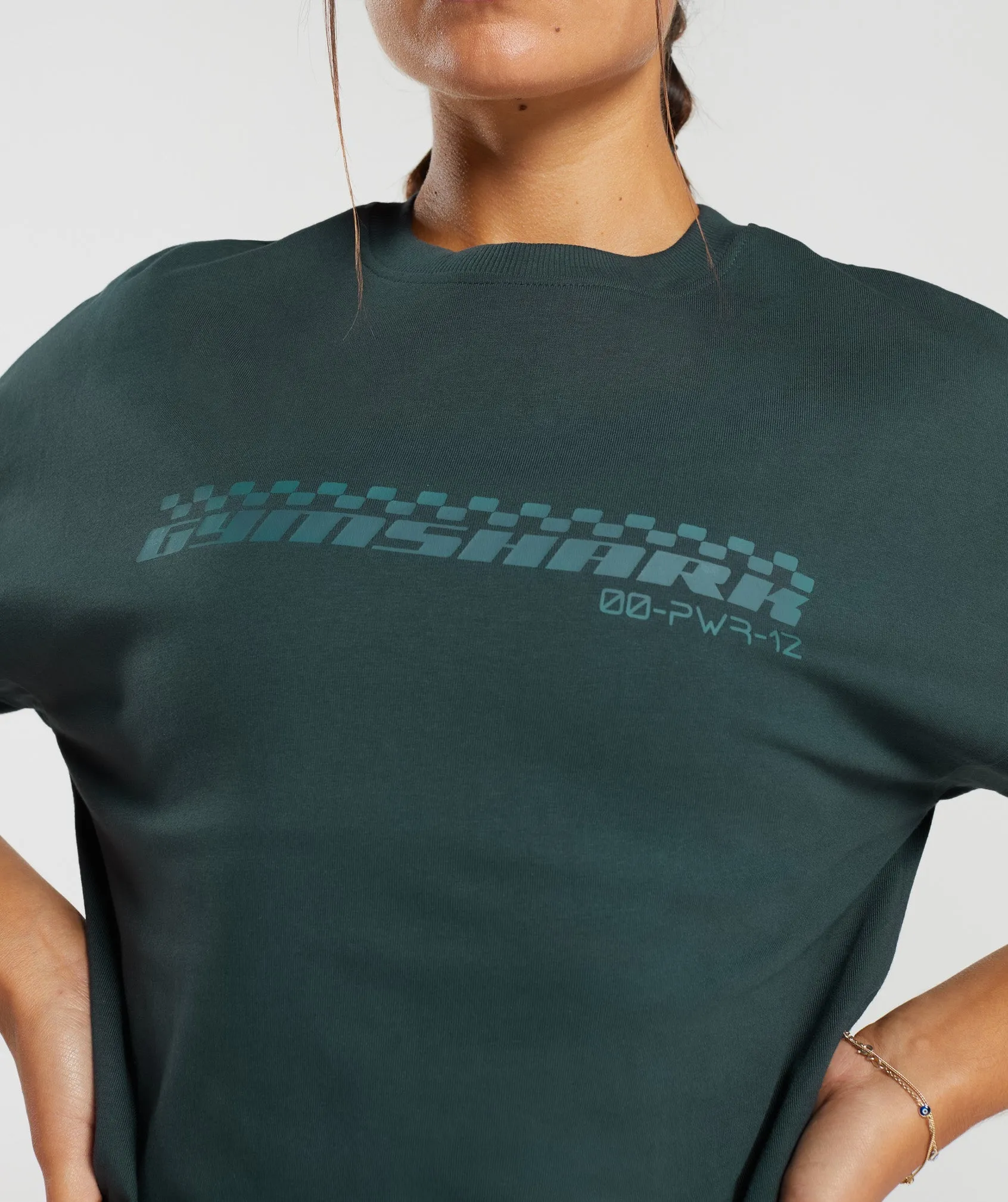 Gymshark Motorcross Oversized T-Shirt - Darkest Teal sold by Gymshark product image thumbnail 5