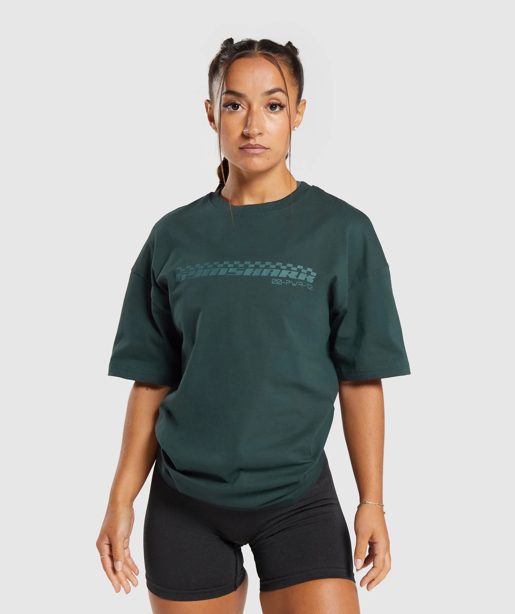 Gymshark Motorcross Oversized T-Shirt - Darkest Teal sold by Gymshark