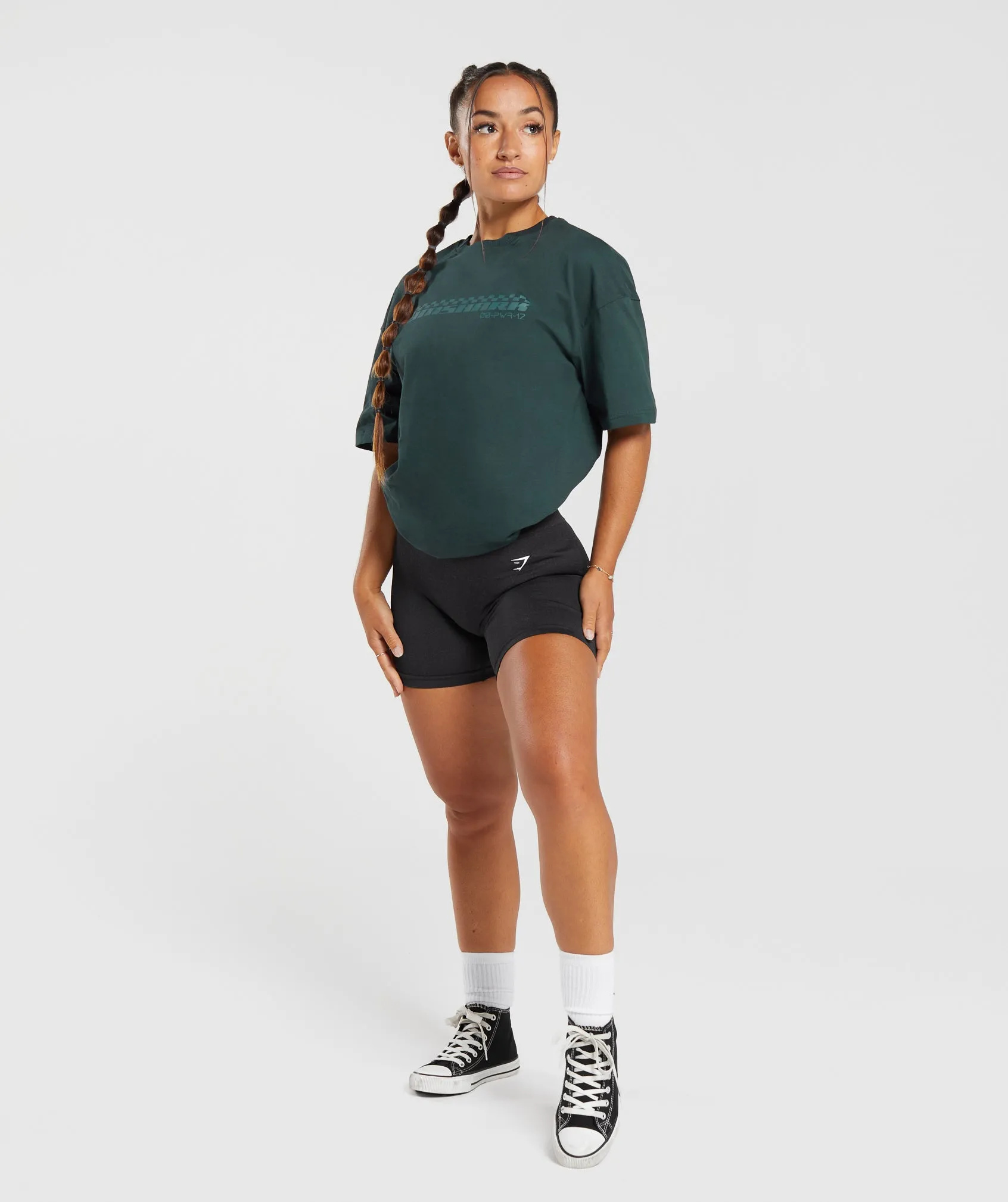 Gymshark Motorcross Oversized T-Shirt - Darkest Teal sold by Gymshark product image thumbnail 4