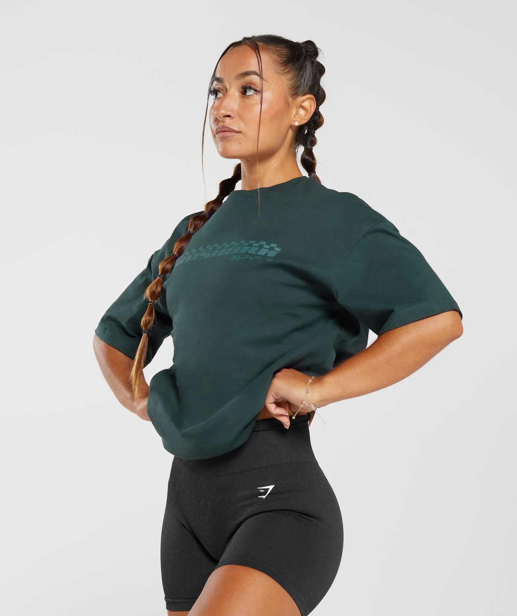 Gymshark Motorcross Oversized T-Shirt - Darkest Teal sold by Gymshark product image thumbnail 3