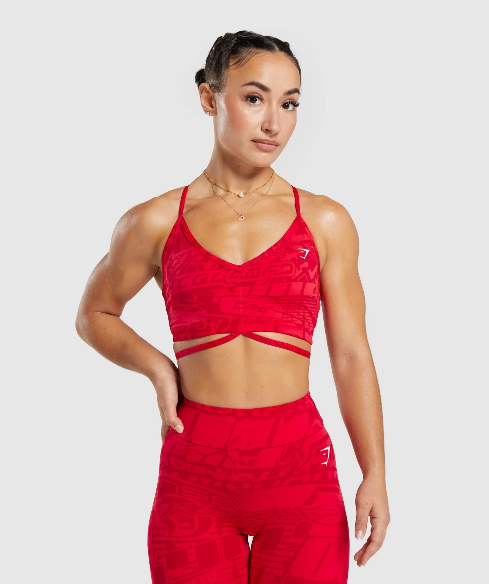 GS Power Strappy Sports Bra - Zesty Red sold by Gymshark
