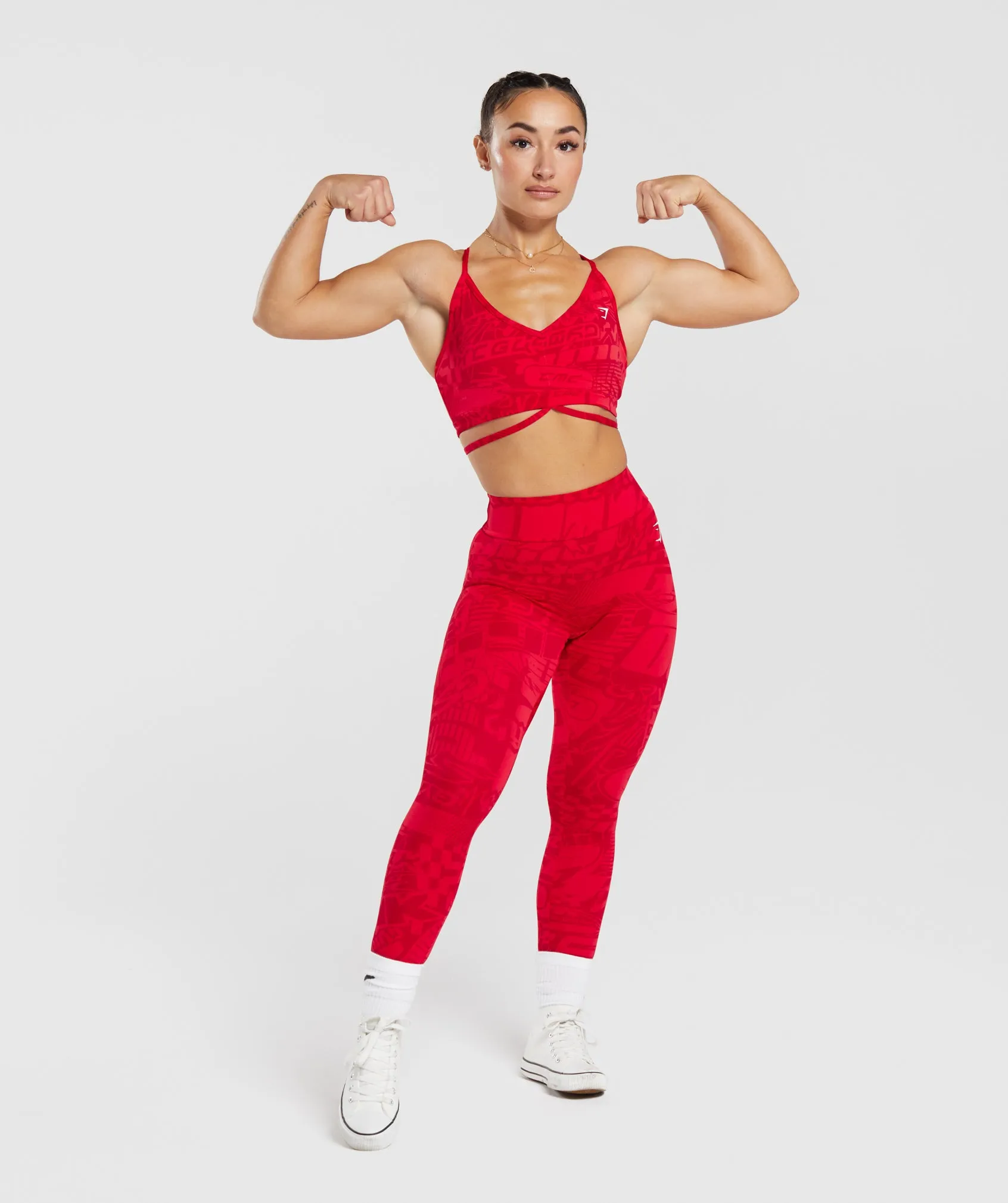 GS Power Strappy Sports Bra - Zesty Red sold by Gymshark product image thumbnail 4