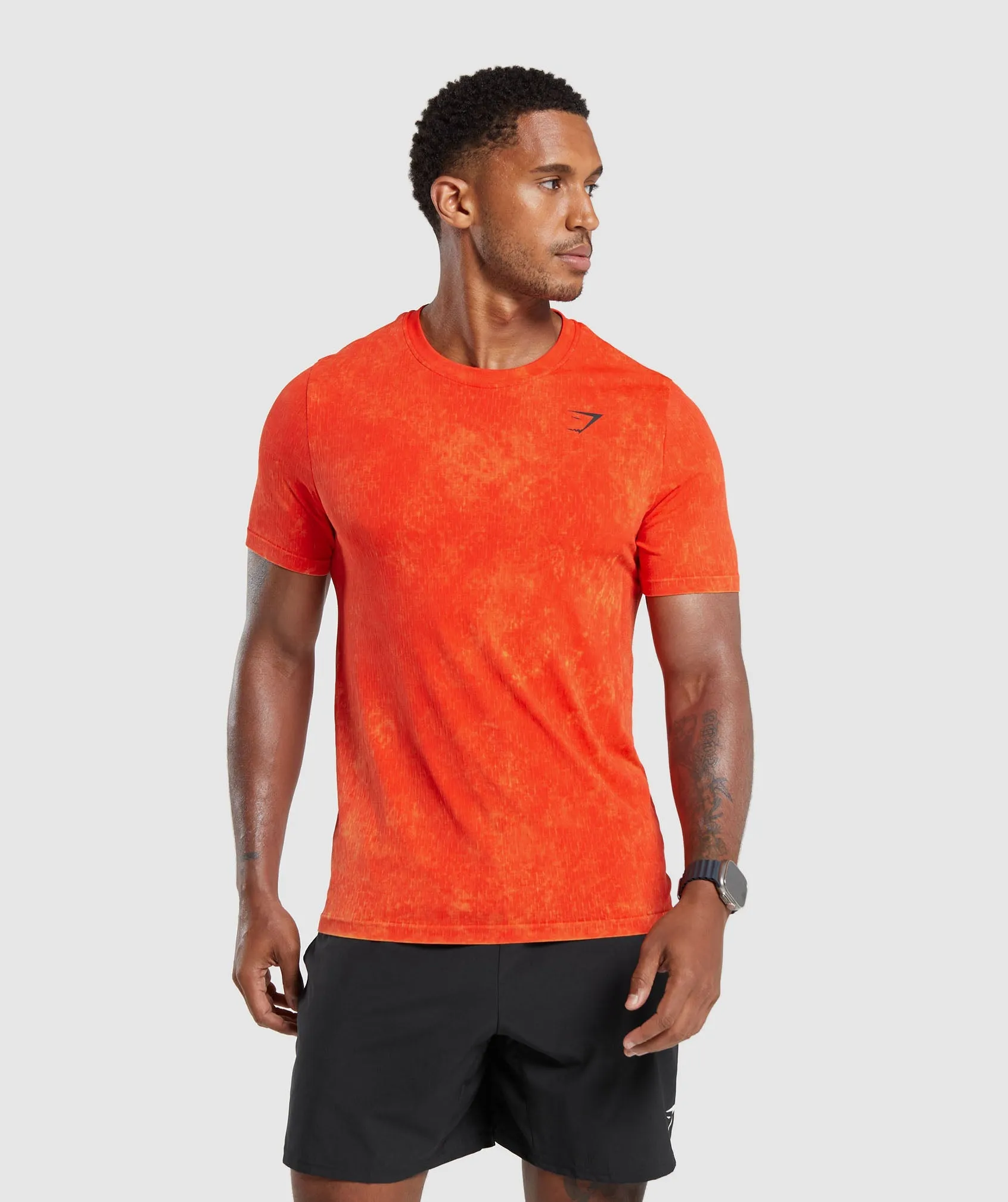 Gymshark Washed Seamless T-Shirt - Orange sold by Gymshark