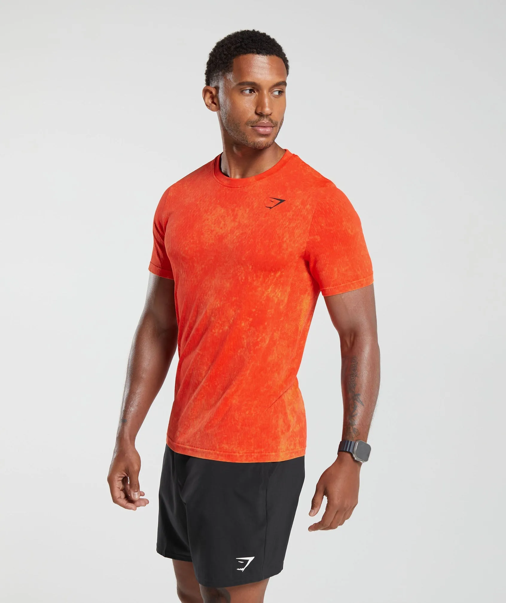 Gymshark Washed Seamless T-Shirt - Orange sold by Gymshark product image thumbnail 3