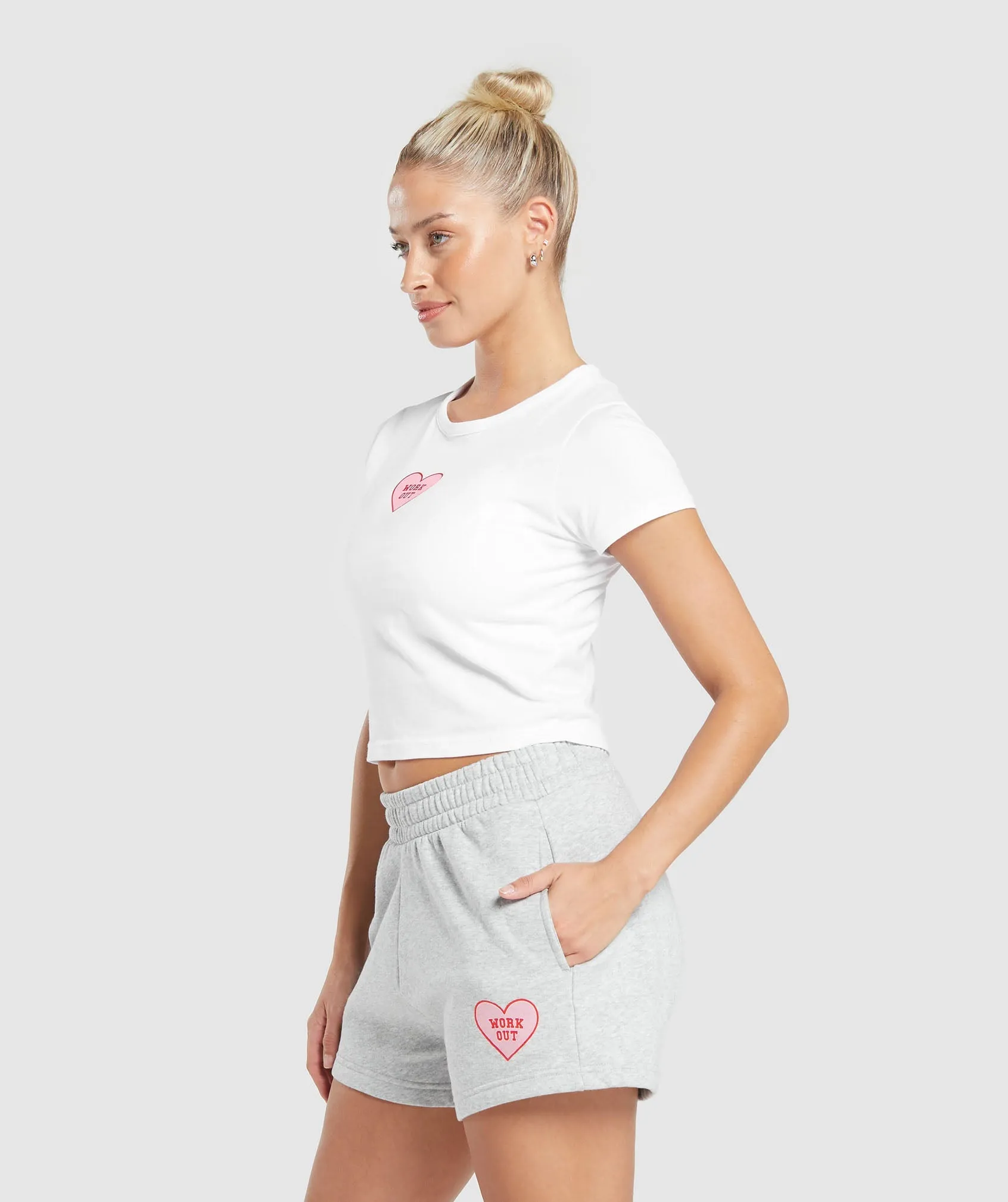 Gymshark Love Hearts Crop Top - White sold by Gymshark product image thumbnail 3