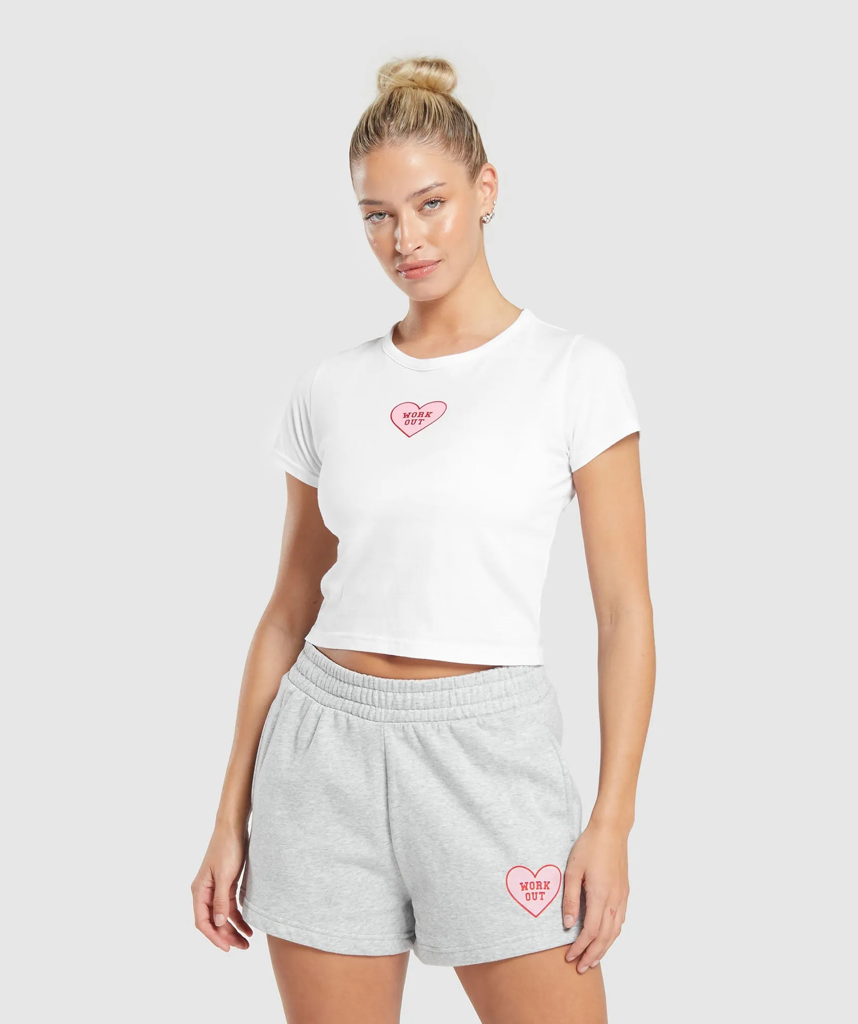 Gymshark Love Hearts Crop Top - White sold by Gymshark