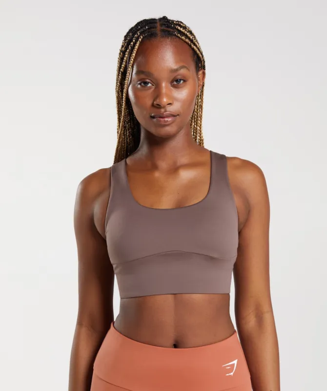 Gymshark Longline Sports Bra - Truffle Brown sold by Gymshark