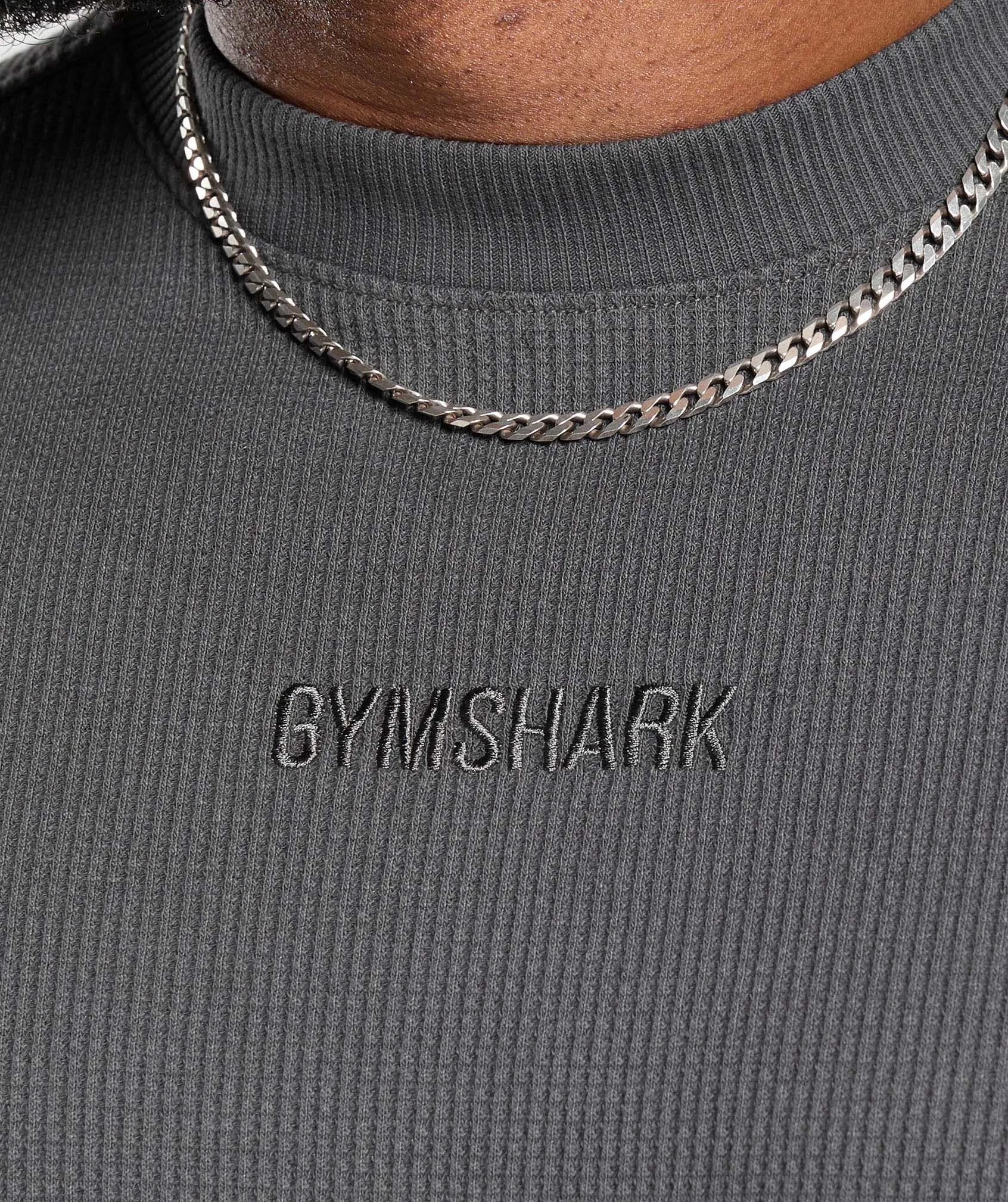 Gymshark Waffle Oversized T-Shirt - Onyx Grey sold by Gymshark product image thumbnail 5
