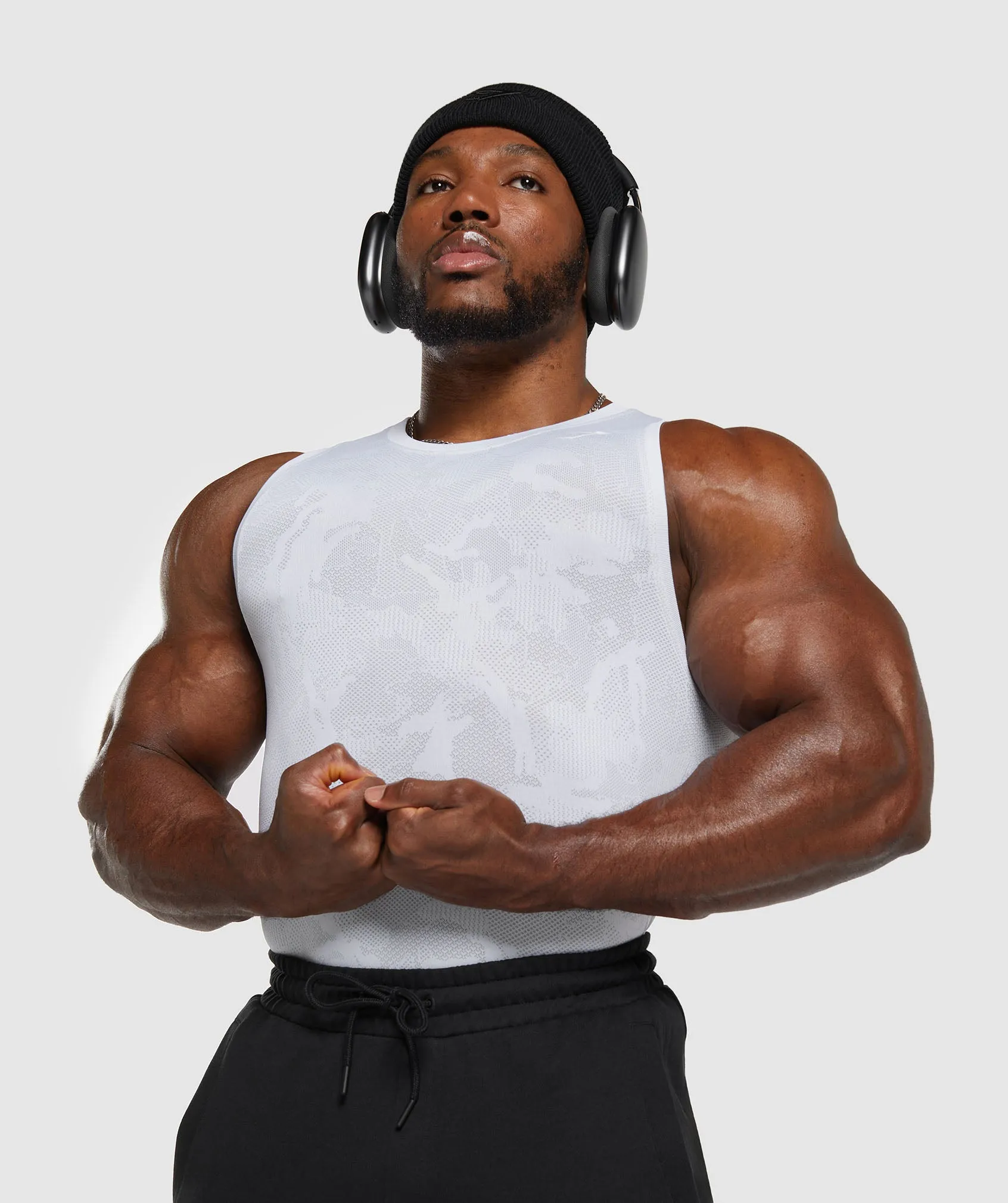 Gymshark Geo Seamless Tank - White/Light Grey sold by Gymshark product image thumbnail 4