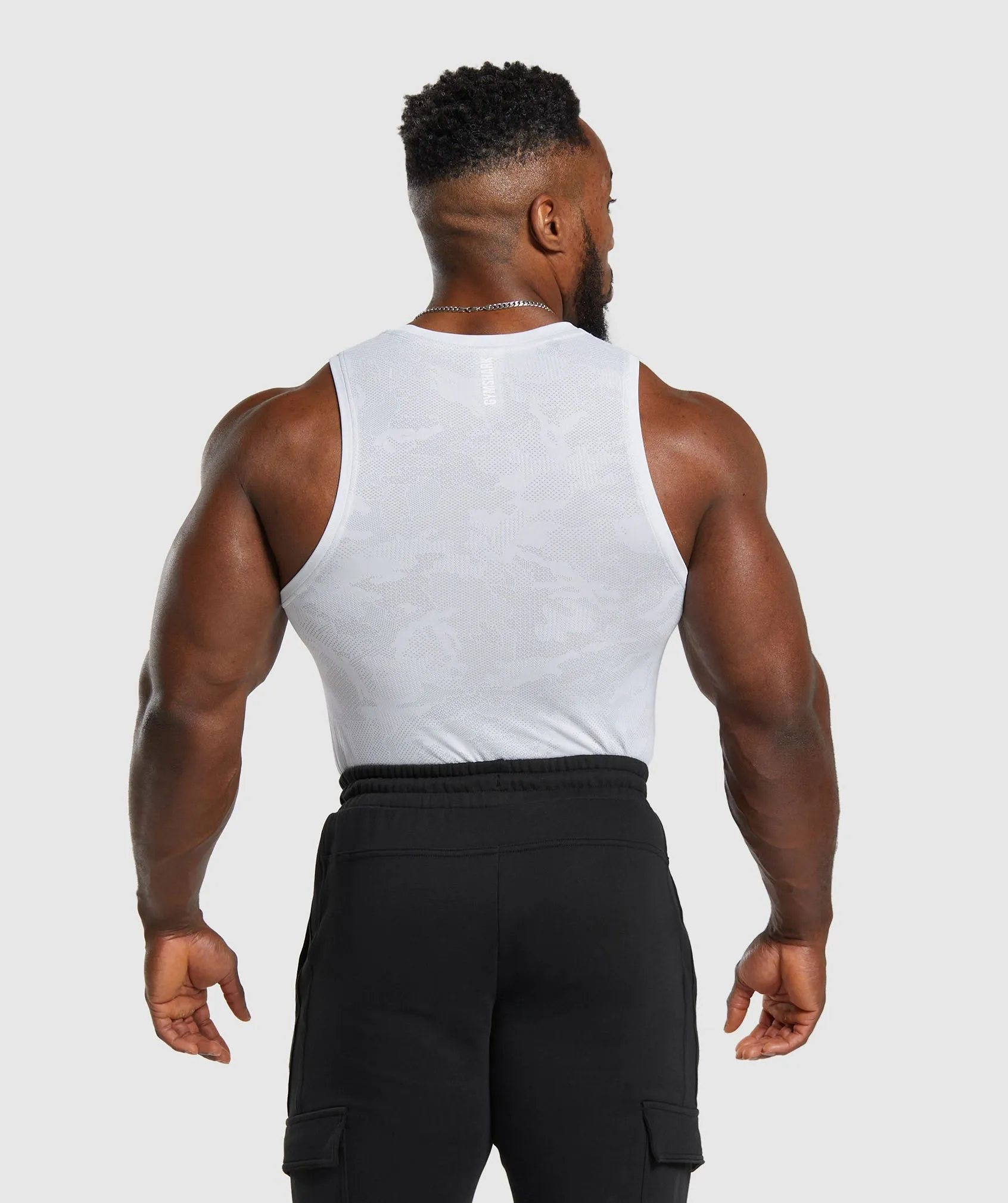 Gymshark Geo Seamless Tank - White/Light Grey sold by Gymshark product image thumbnail 2