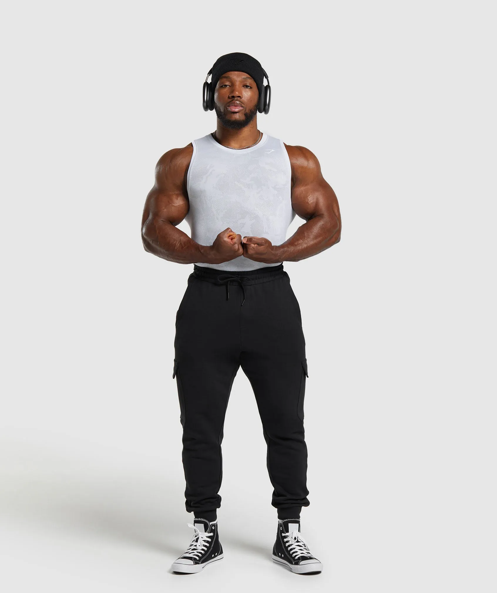 Gymshark Geo Seamless Tank - White/Light Grey sold by Gymshark product image thumbnail 5