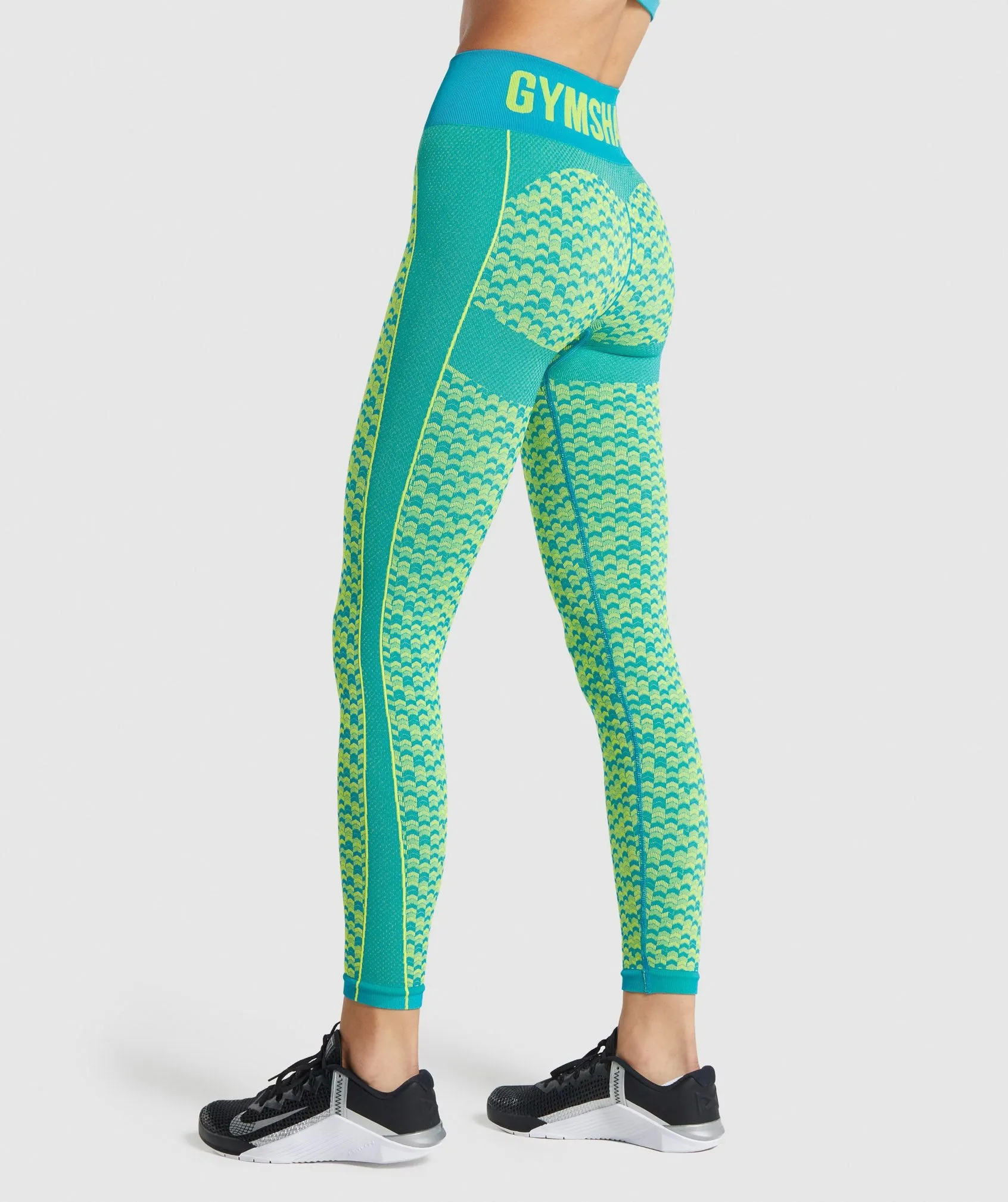 Gymshark WTFlex Seamless High Waisted Leggings - Chevron | Blue sold by Gymshark product image thumbnail 3