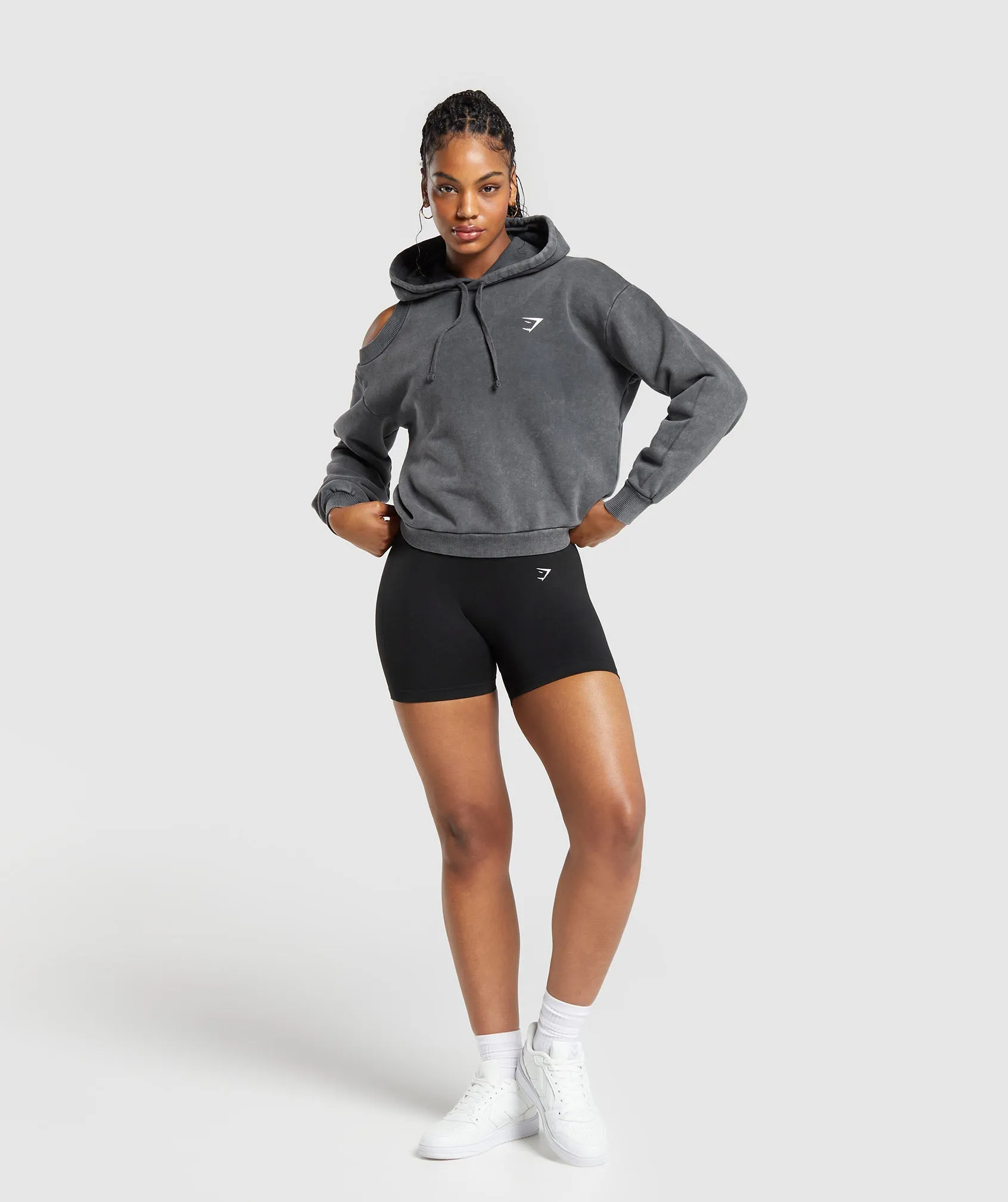 Gymshark Washed Cut Out Hoodie - Black sold by Gymshark product image thumbnail 4