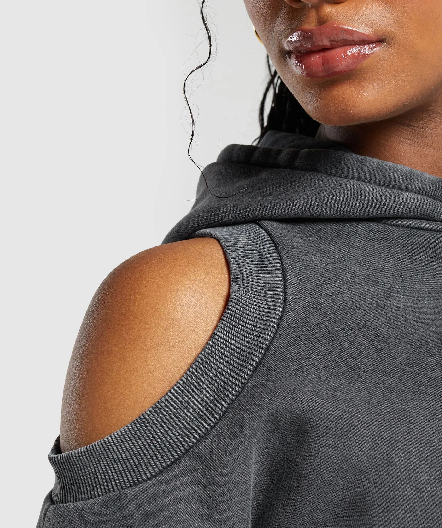 Gymshark Washed Cut Out Hoodie - Black sold by Gymshark product image thumbnail 5